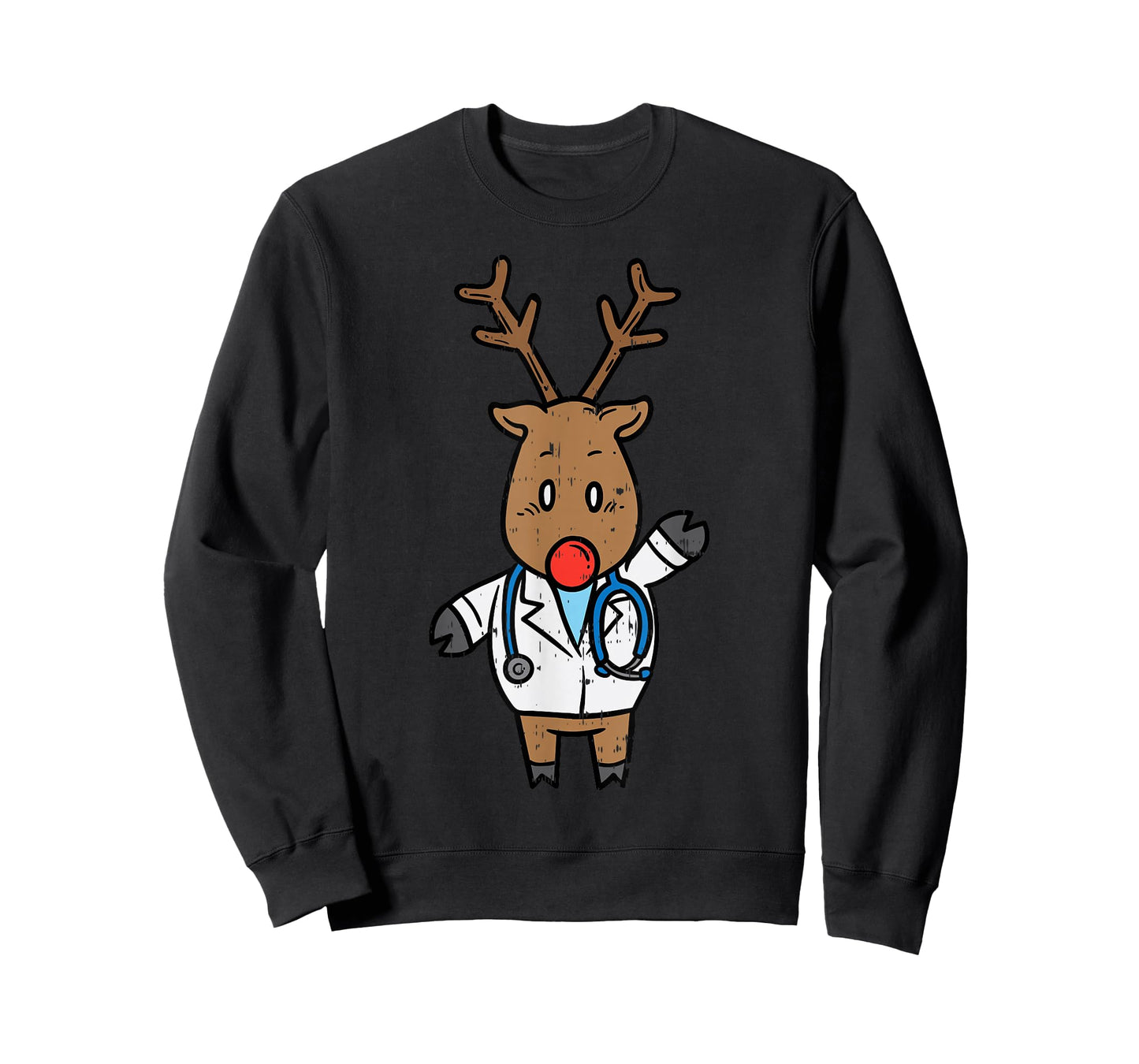 Reindeer Doctor Nurse Stethoscope Medical Christmas PJ T-Shirt