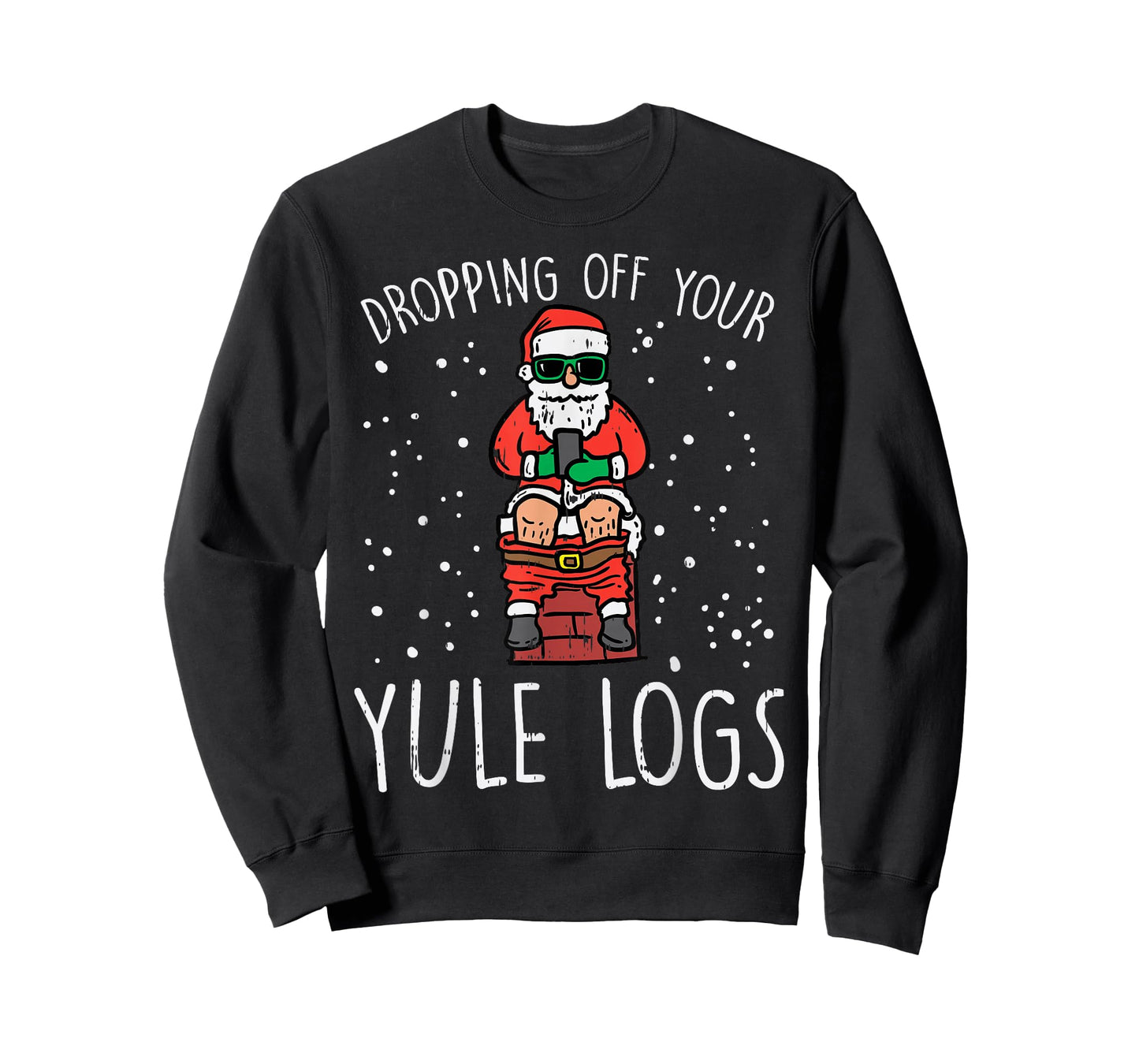 Dropping Off Your Logs Santa Chimney Funny Christmas PJ T-Shirt