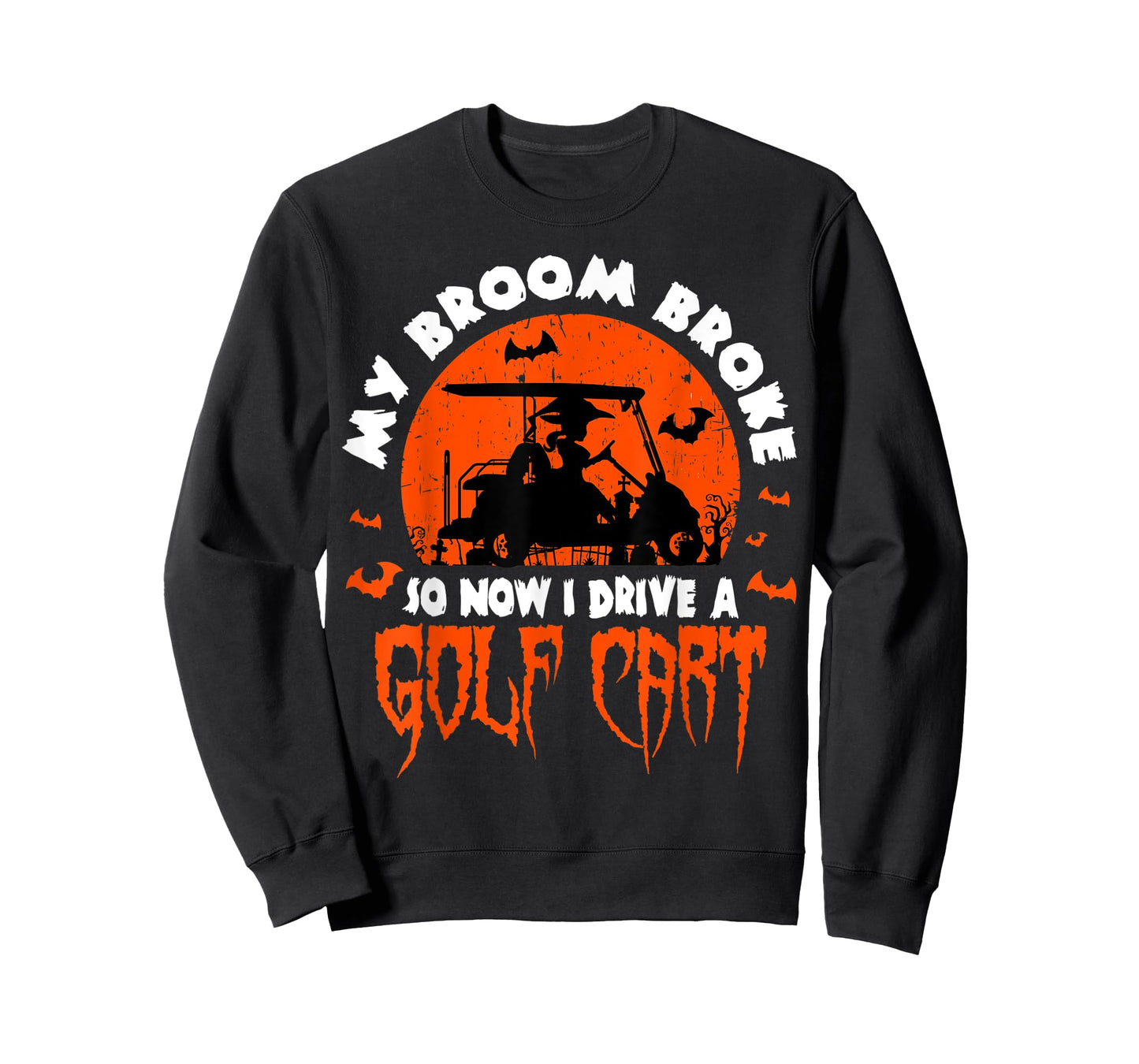 Halloween Golf Cart Witch Broom Broke Player Golfer Sport T-Shirt