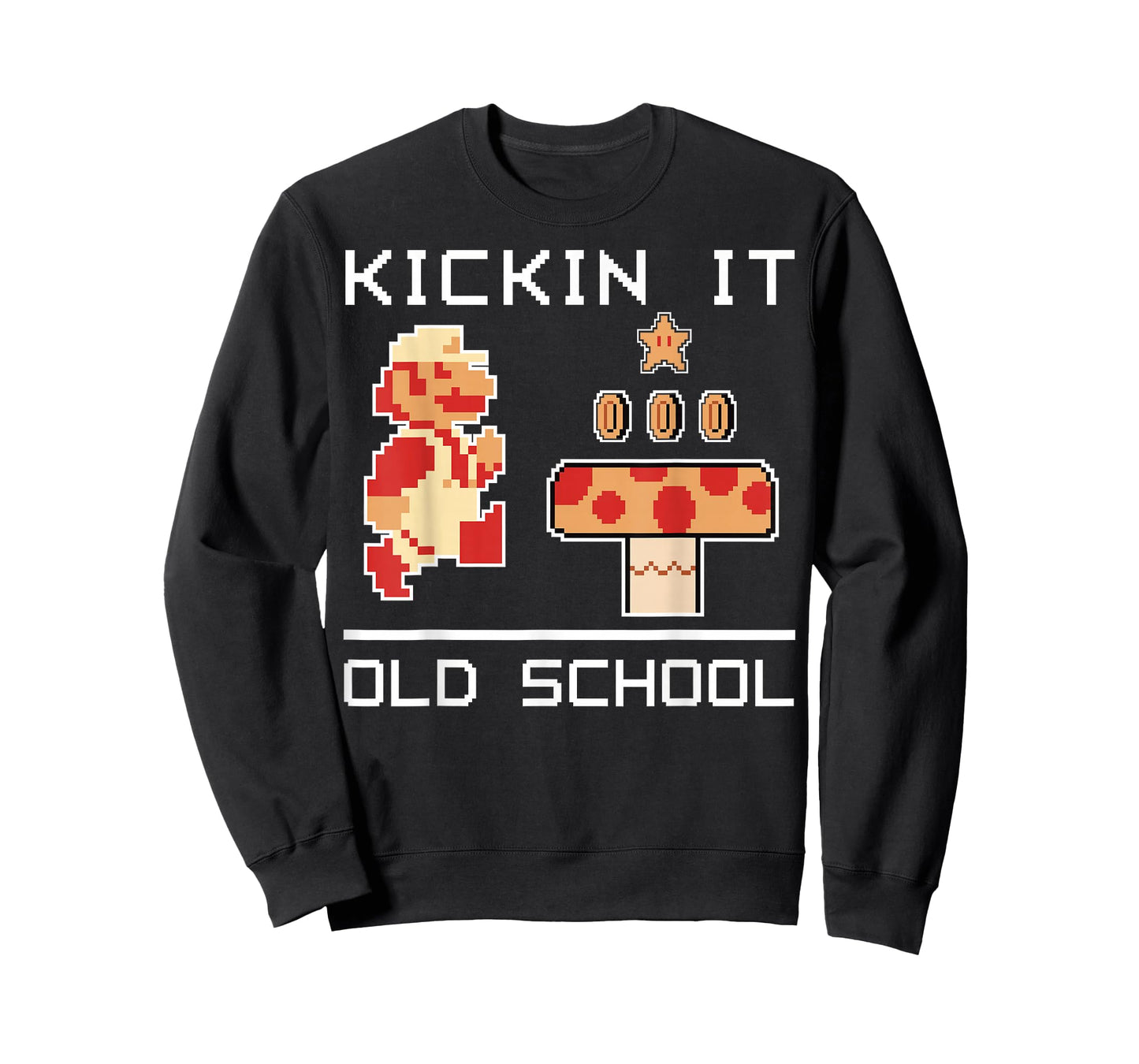 Super Mario Kickin' It Old School Vintage Text Poster T-Shirt
