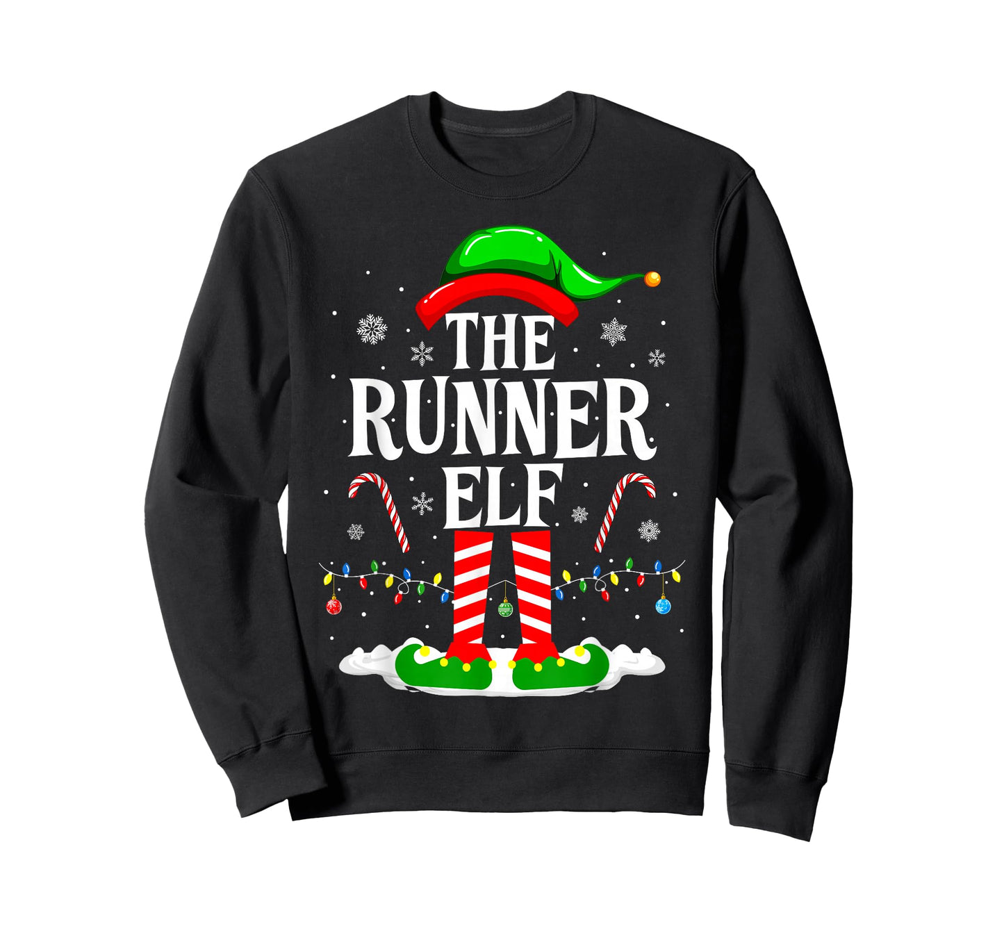 The Runner Elf Xmas Funny Runners Christmas Running T-Shirt