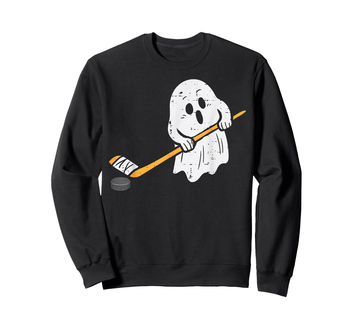 Ghost Playing Ice Hockey Halloween Costume Sports Men Boys T-Shirt