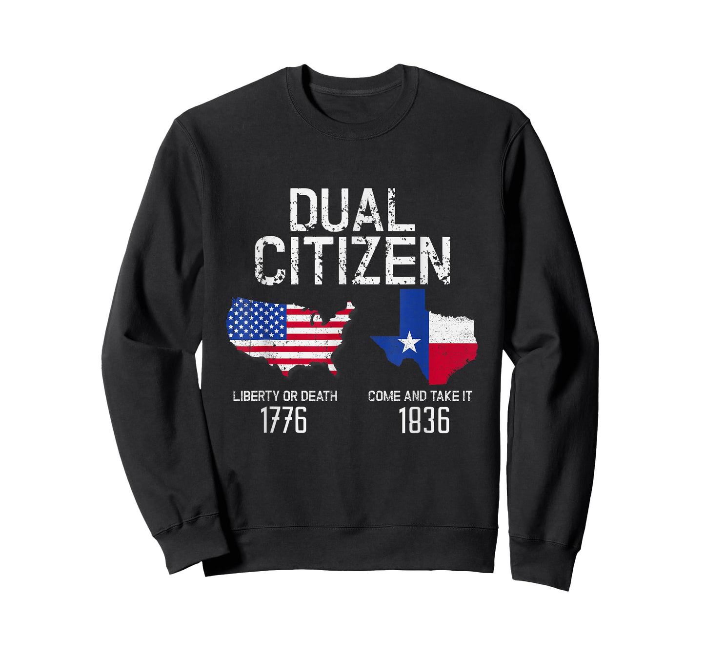Dual Citizen Texas Pride Born and Raise USA TX Map Flag T-Shirt