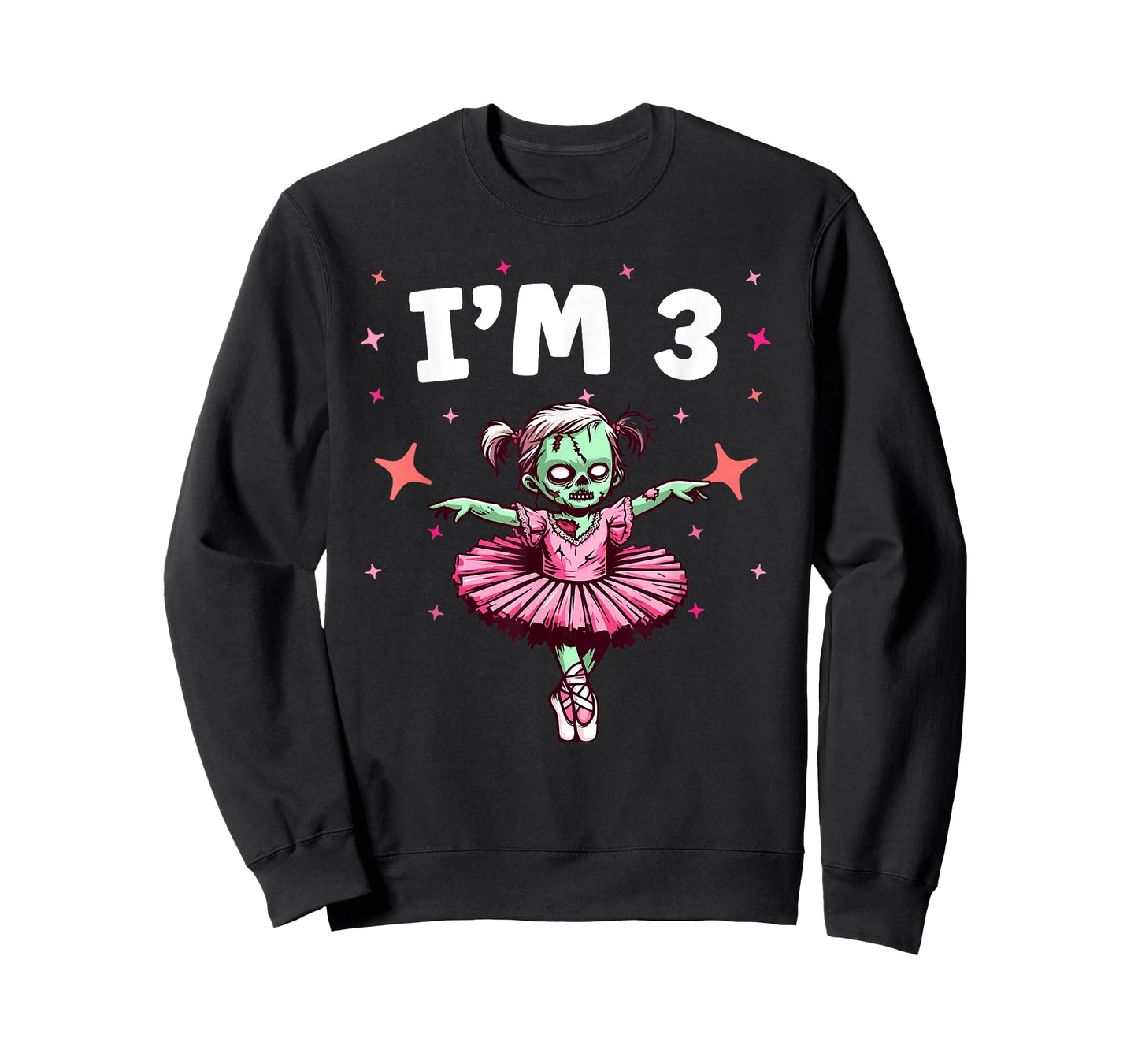 Ballerina Zombie Birthday 3rd Birthday Party I'm 3 T-Shirt
