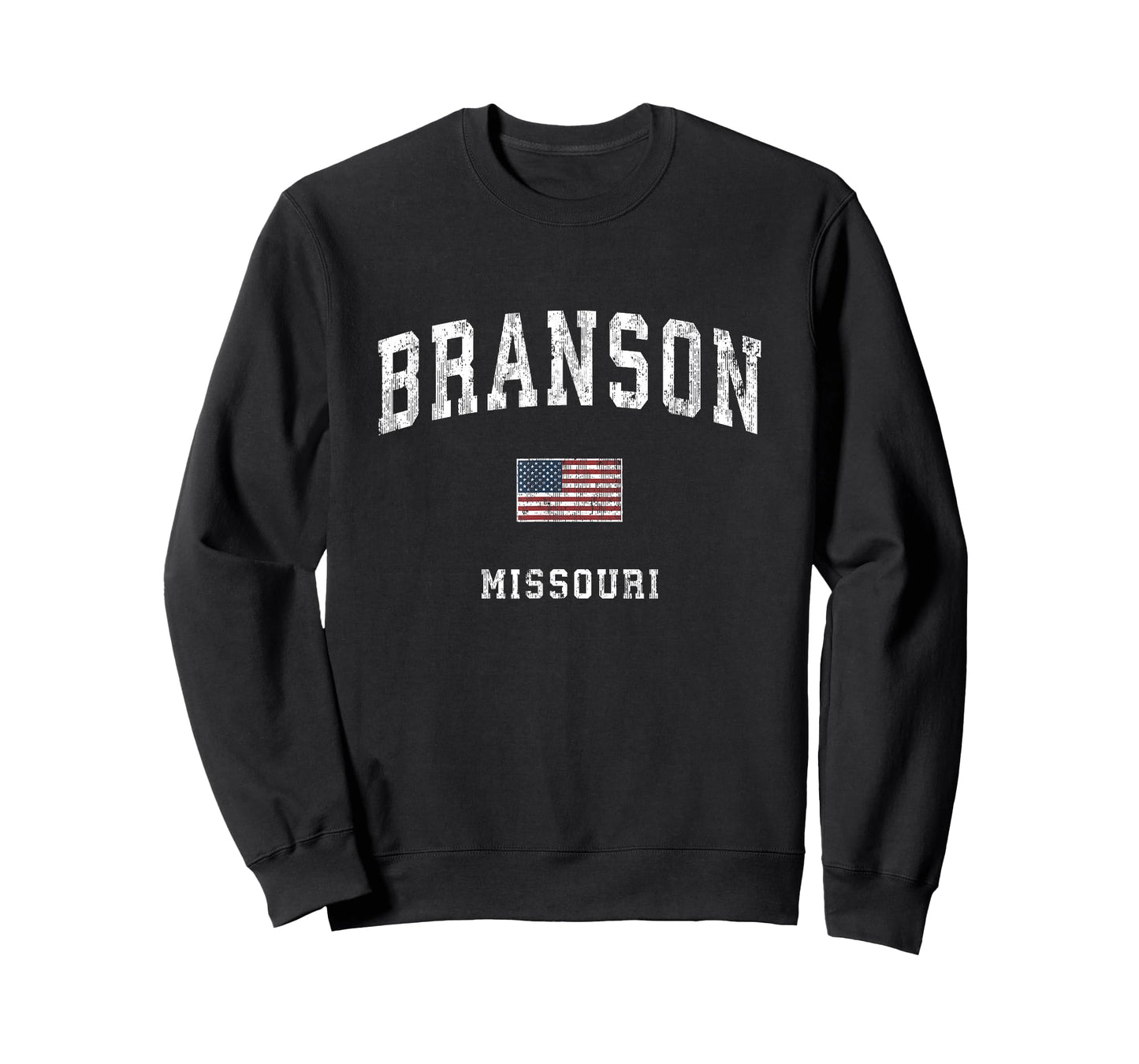 Branson Missouri MO Vintage American Flag Sports Design T-Shirt for Women Kids Men