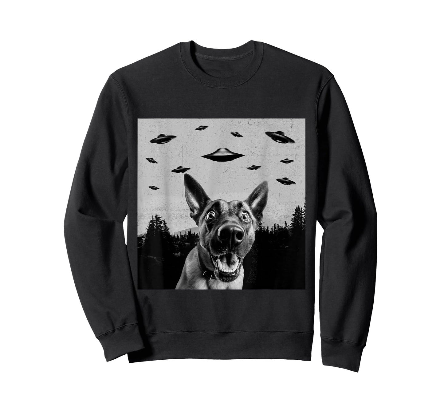 Alien UFO Funny Belgian Malinois Dog Lover Men Women Kids T-Shirt