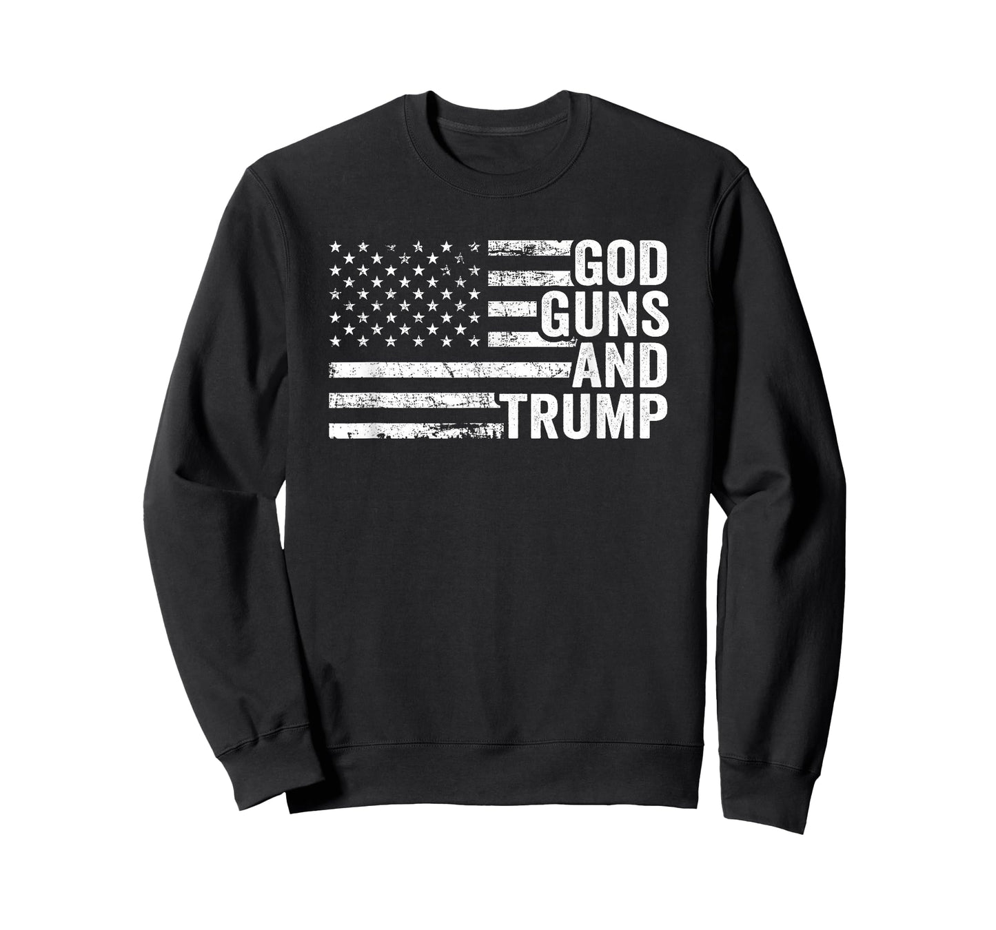 God Guns And Trump - Funny Pro Gun Republican USA Flag T-Shirt