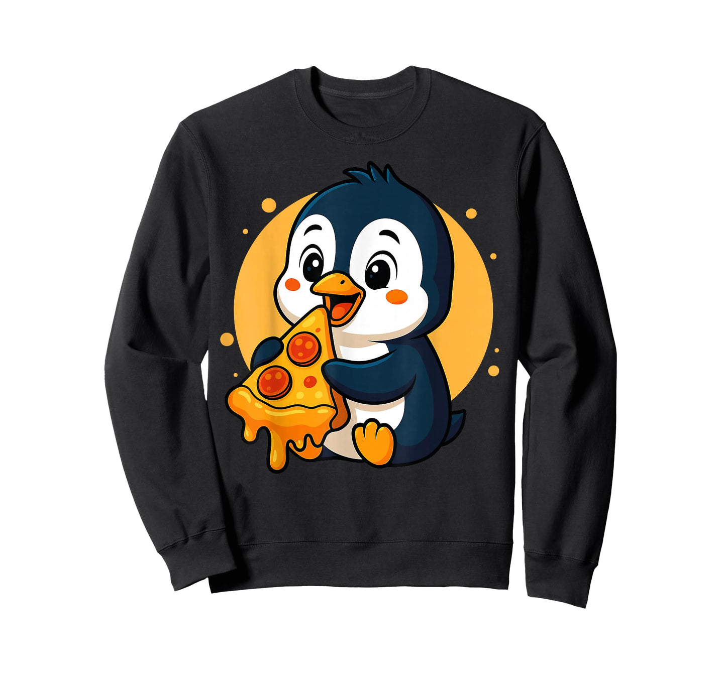 Funny Penguin Eating Pizza Graphic Boys Girls Penguin Lover T-Shirt