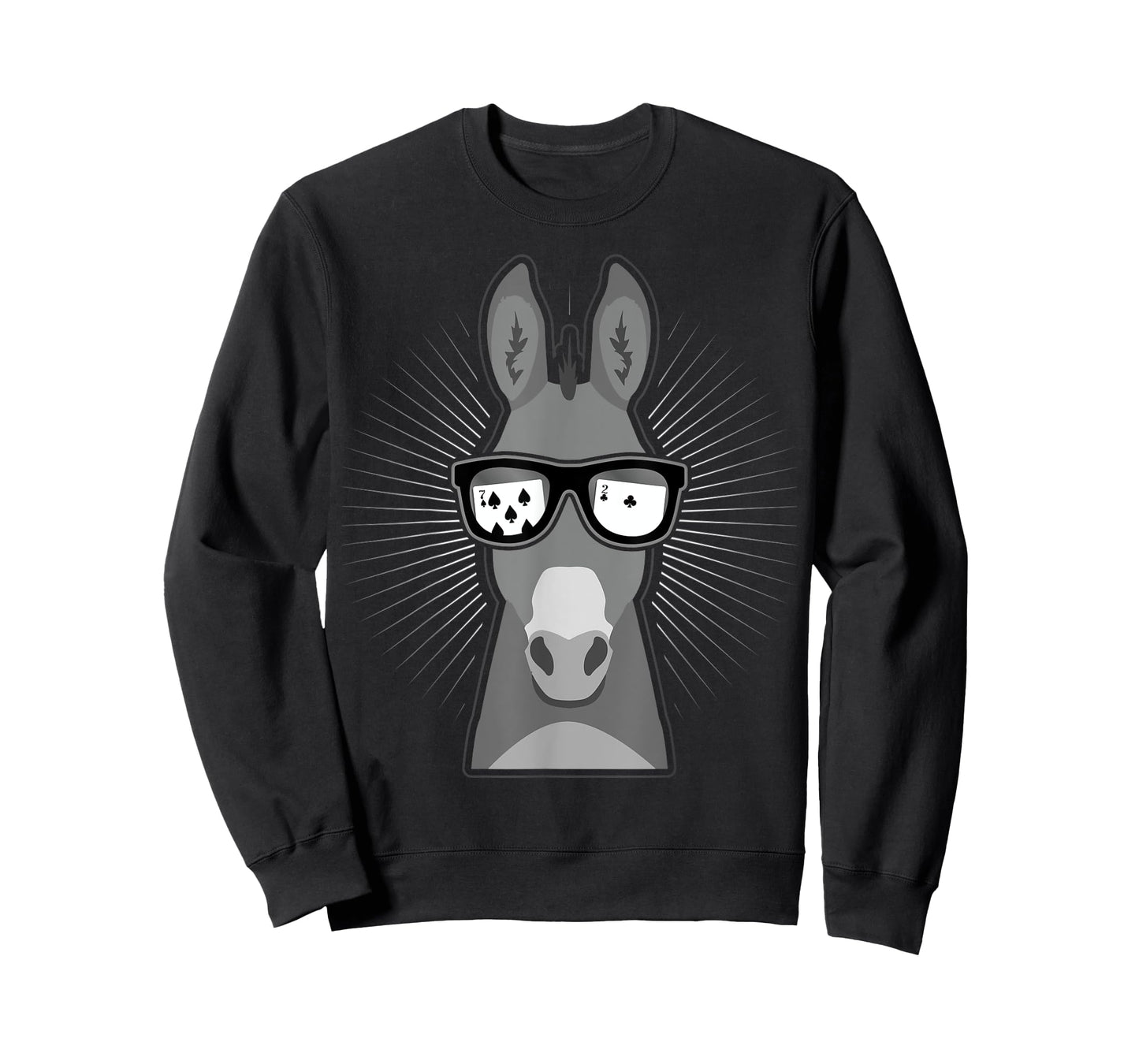 Funny Donkey Card Player With Seven Deuce T-Shirt
