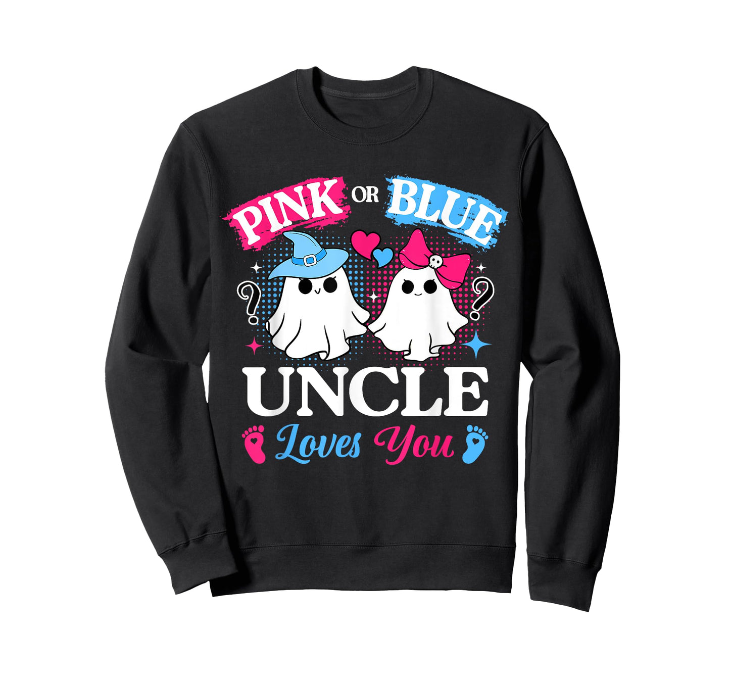 Pink or Blue Uncle Loves You Gender Reveal Halloween T-Shirt