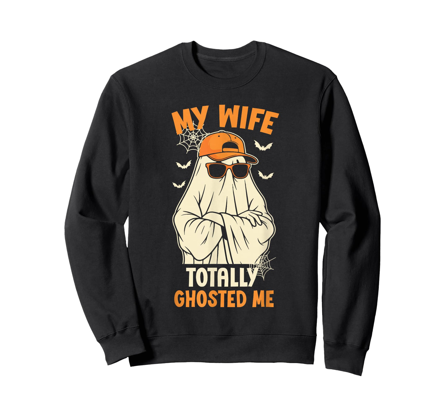 My Wife Totally Ghosted Me Funny Halloween Couple Ghost T-Shirt