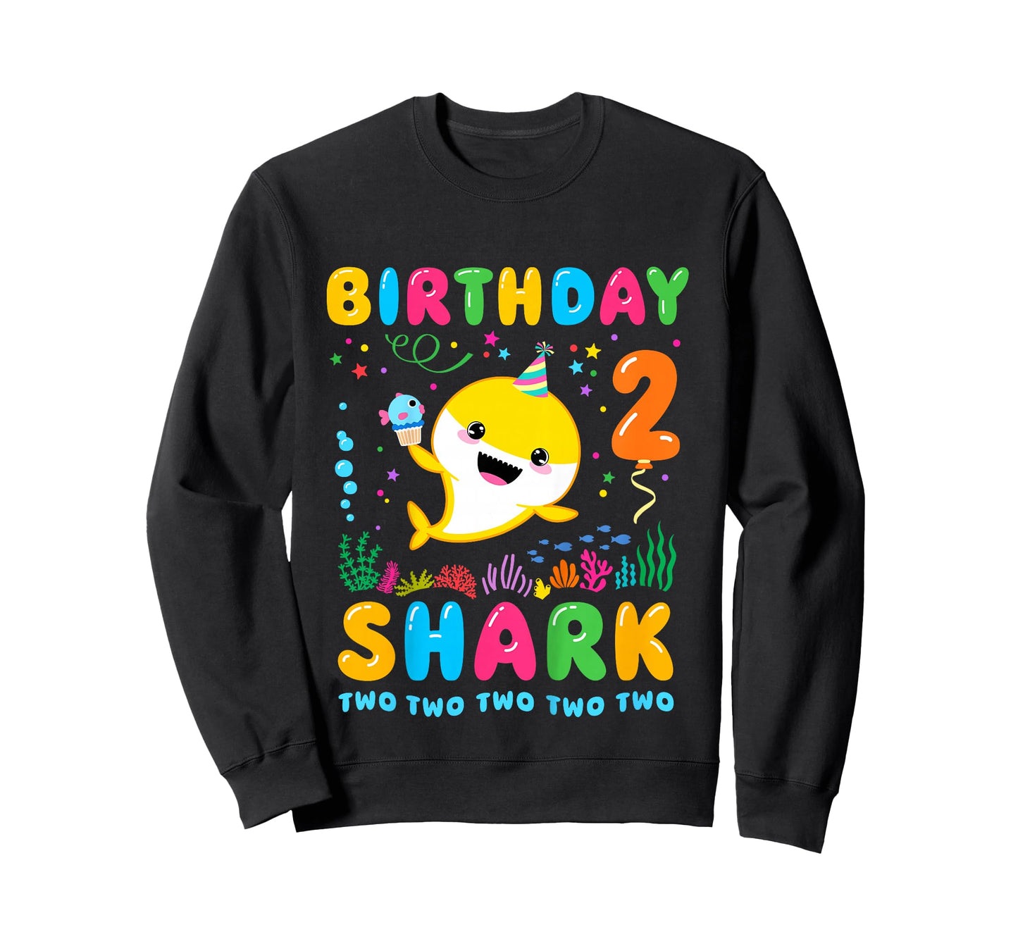 Birthday Shark 2 Year Old Boy or Girl 2nd Bday Kawaii T-Shirt