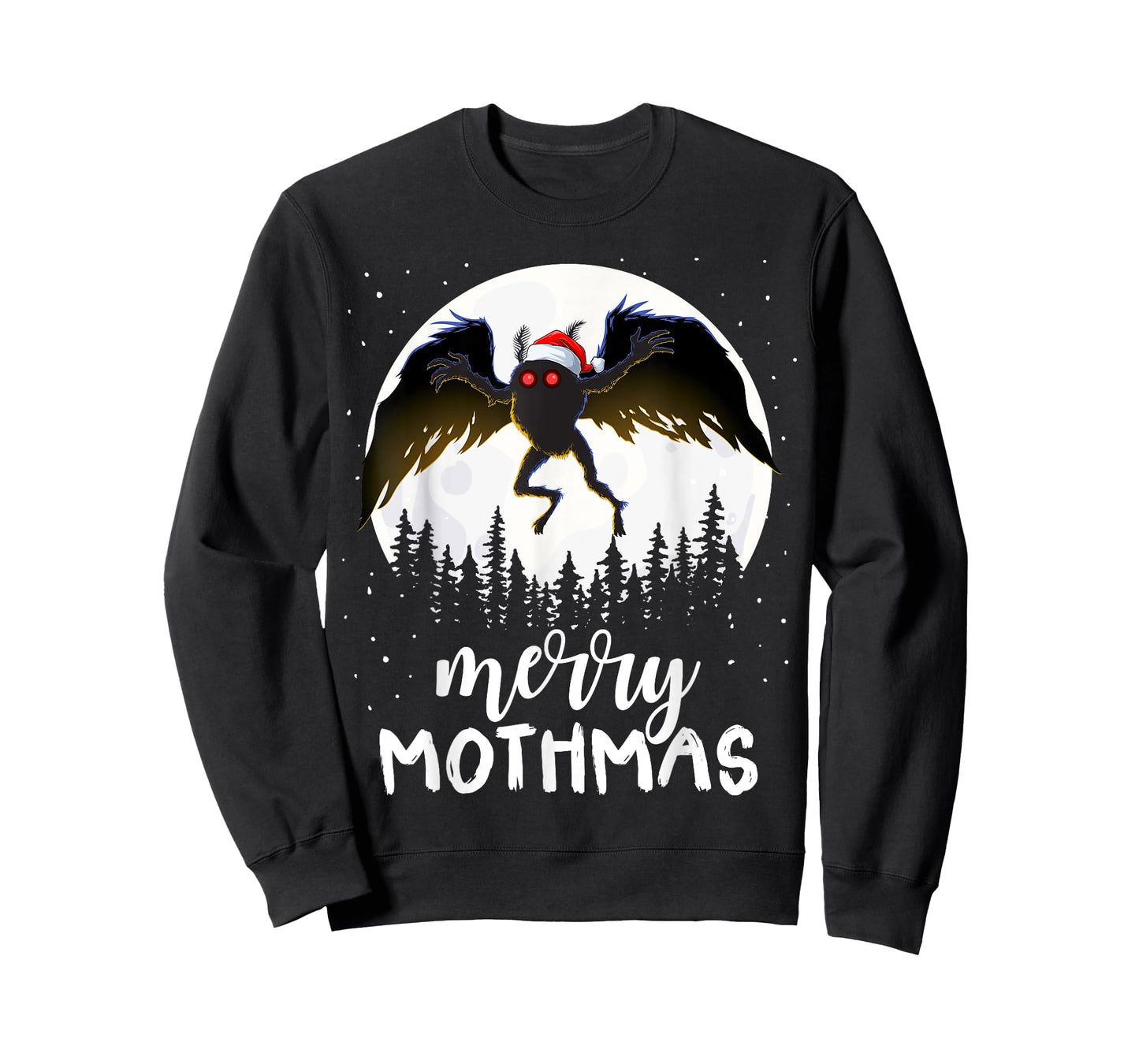 Christmas Mothman Merry Mothmas Creepy Folklore Cryptid Xmas T-Shirt