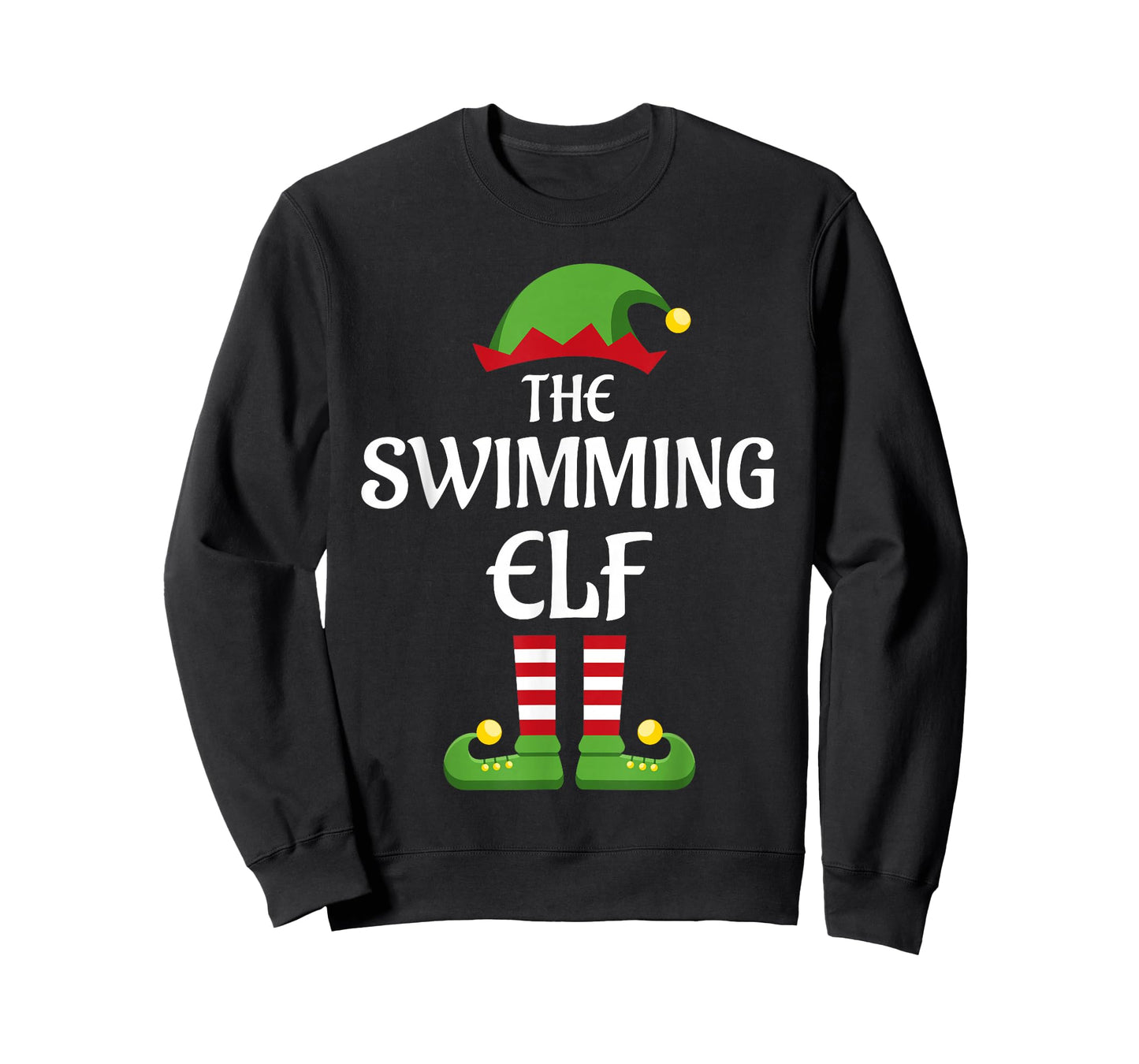 Swimming Elf Family Matching Group Christmas Swimmer T-Shirt