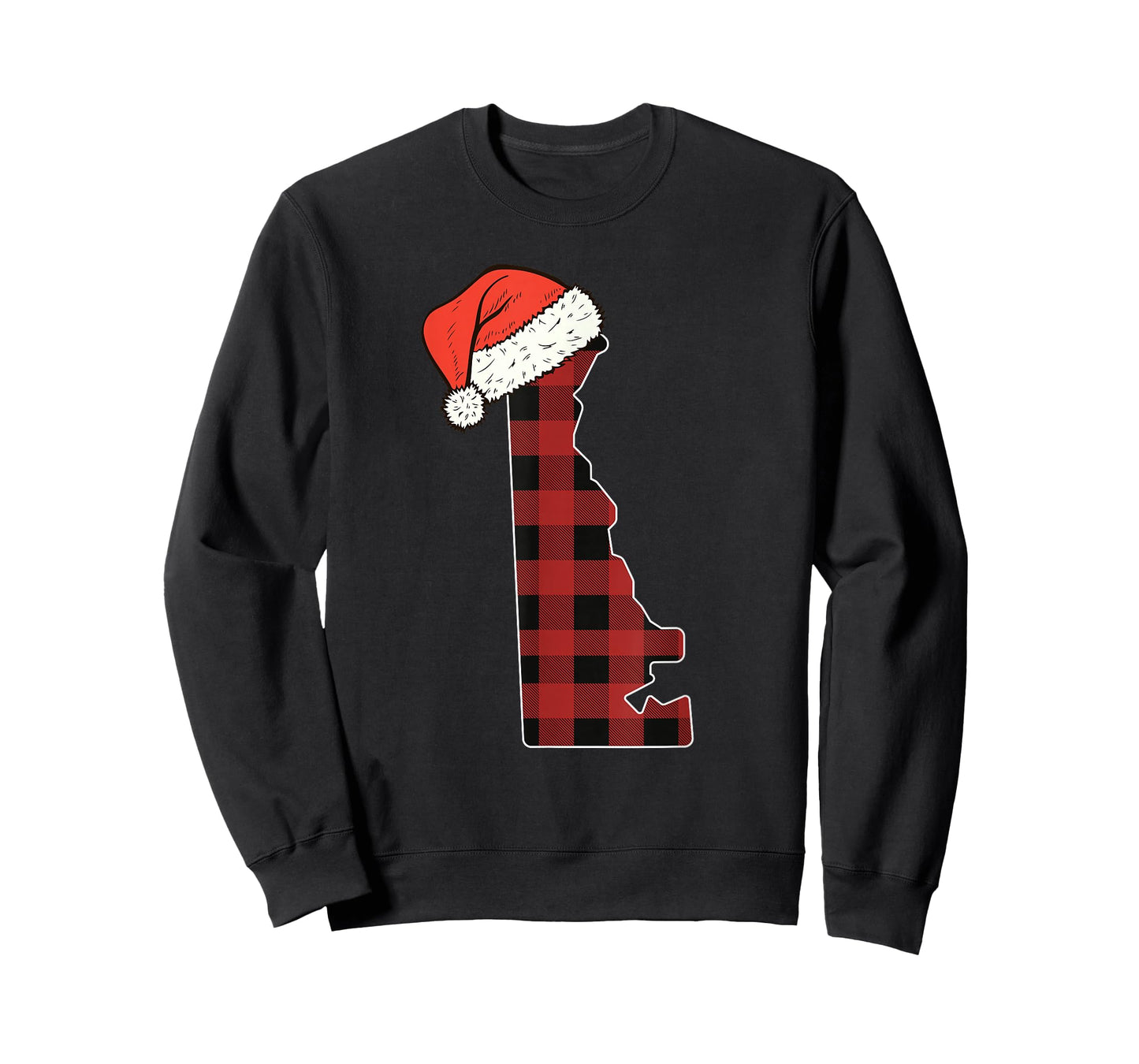 Delaware Plaid Christmas Santa Hat Holiday Matching Design T-Shirt