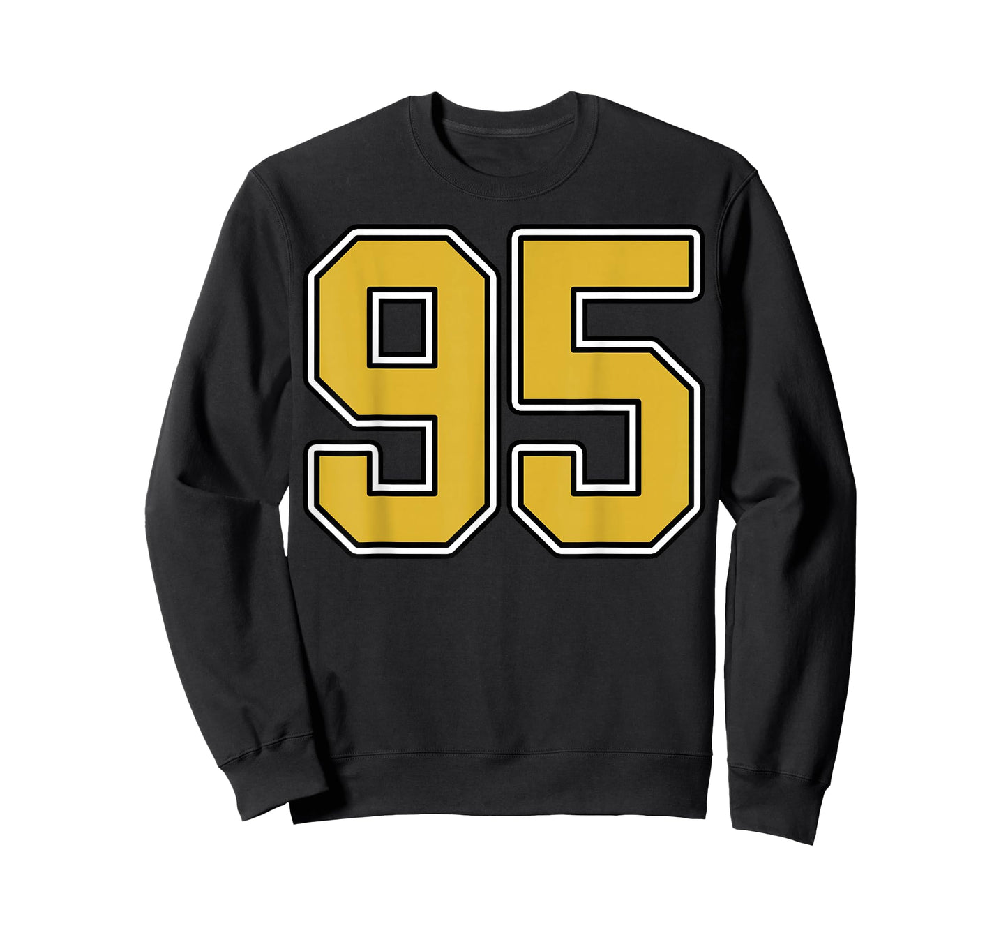 Old Gold Black White Sports Number 95 Jersey Uniform Player T-Shirt