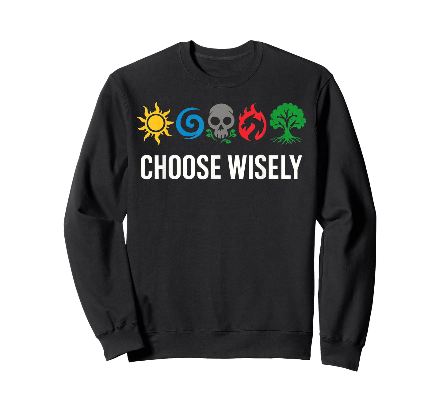 Mana Symbols Gathering Magic - Choose Wisely Blue Red Green T-Shirt