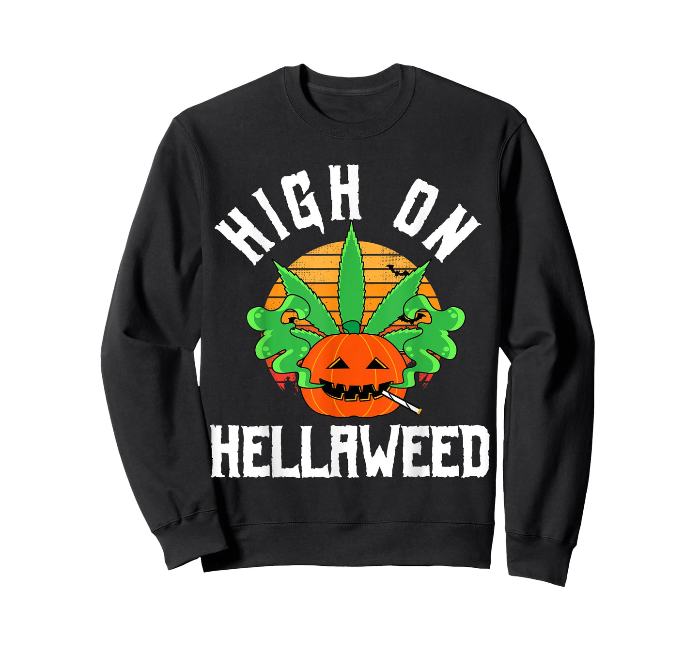 Pumpkin Smoking Weed Costume Retro Funny Halloween Gifts T-Shirt