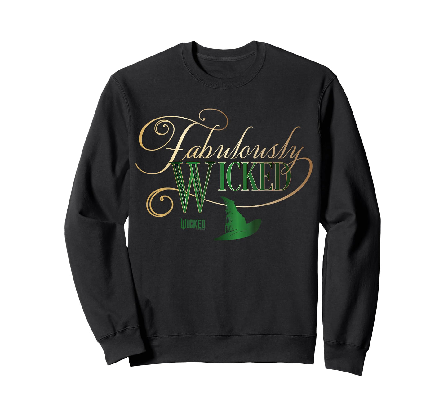 Wicked Fabulously Wicked Elphaba T-Shirt - Unisex-Adult, Black, Small, Short Sleeve, T-Shirt, Letter Print
