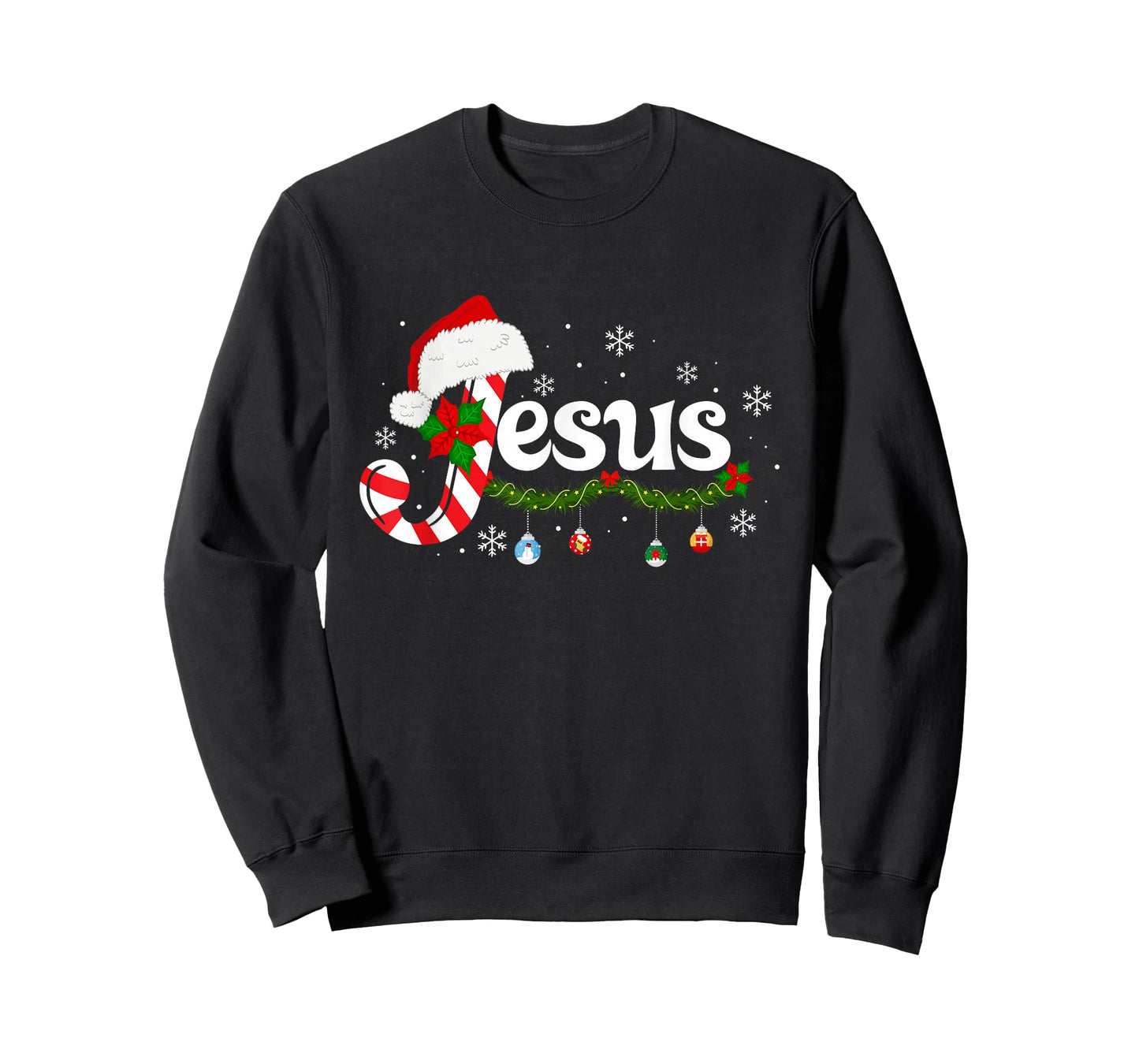Christmas Letter J for Jesus Christian Candy Cane Santa Hat T-Shirt