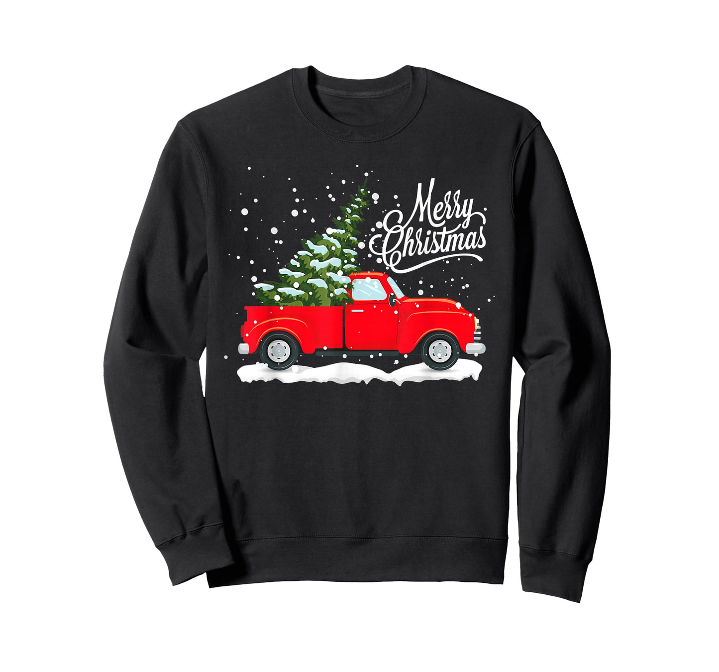 Vintage Red Truck Christmas Tree Pajama Family Xmas Party T-Shirt