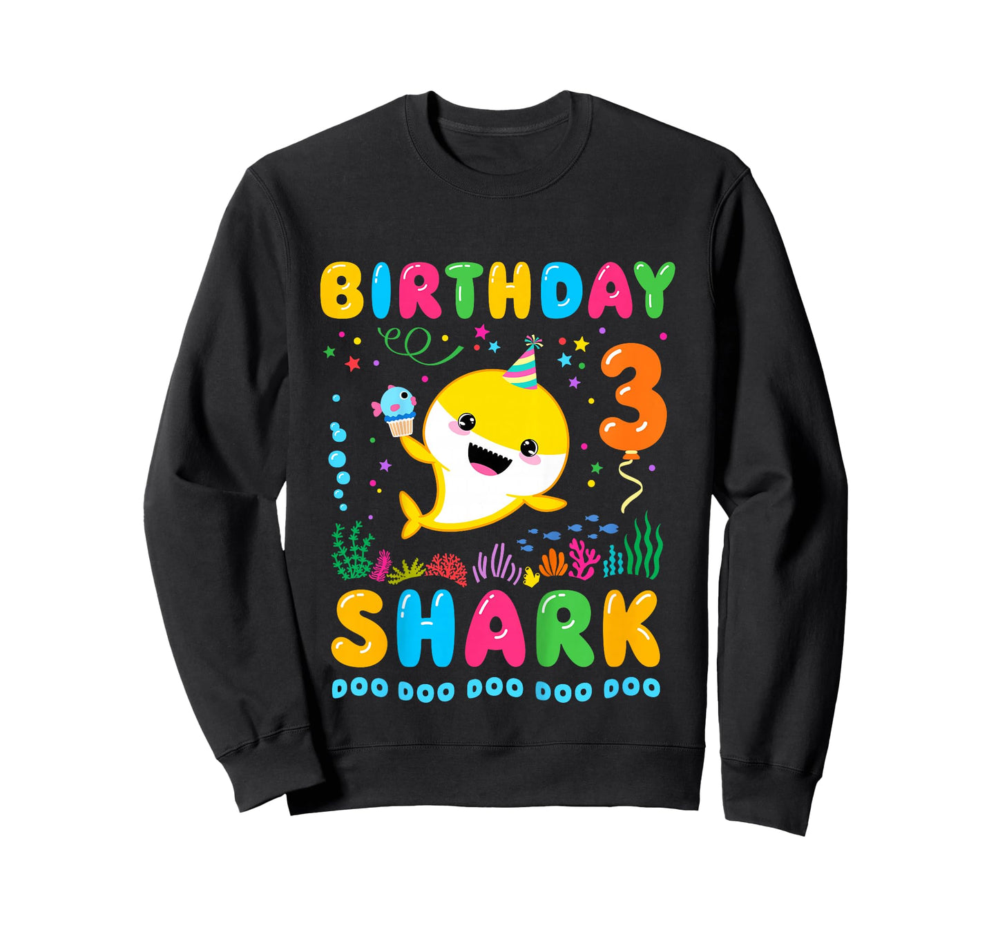 Birthday Shark 3 Year Old Boy or Girl 3rd Bday Kawaii T-Shirt