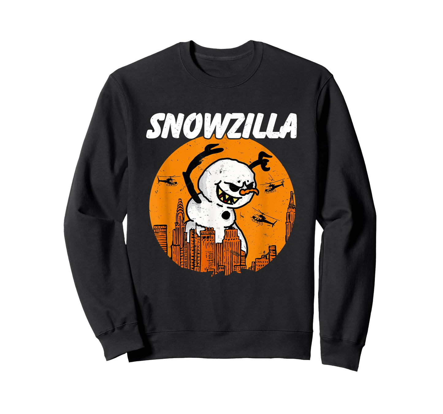 Snowzilla Japanese Monster Snowman Sunset Kaiju Christmas T-Shirt