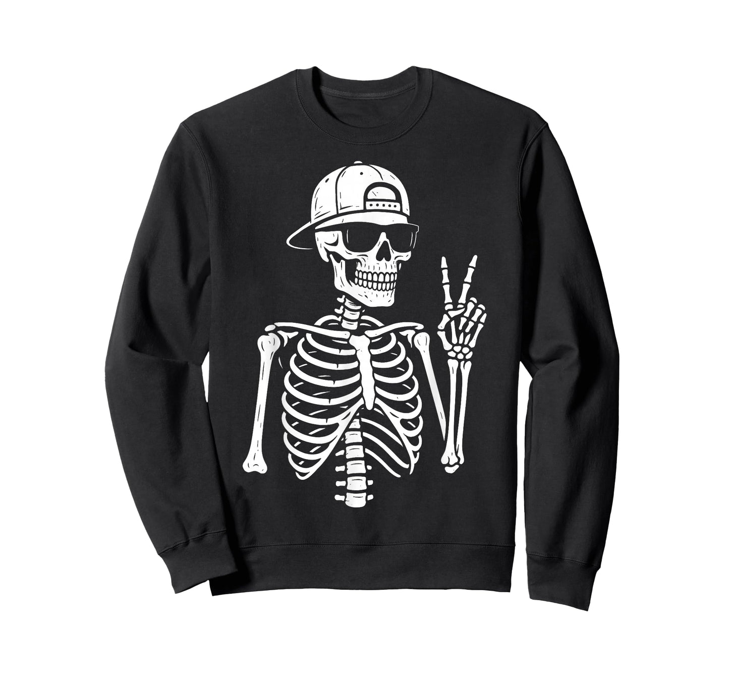 Skeleton Hand Peace Sign Retro Halloween Skeleton Hand Sign T-Shirt