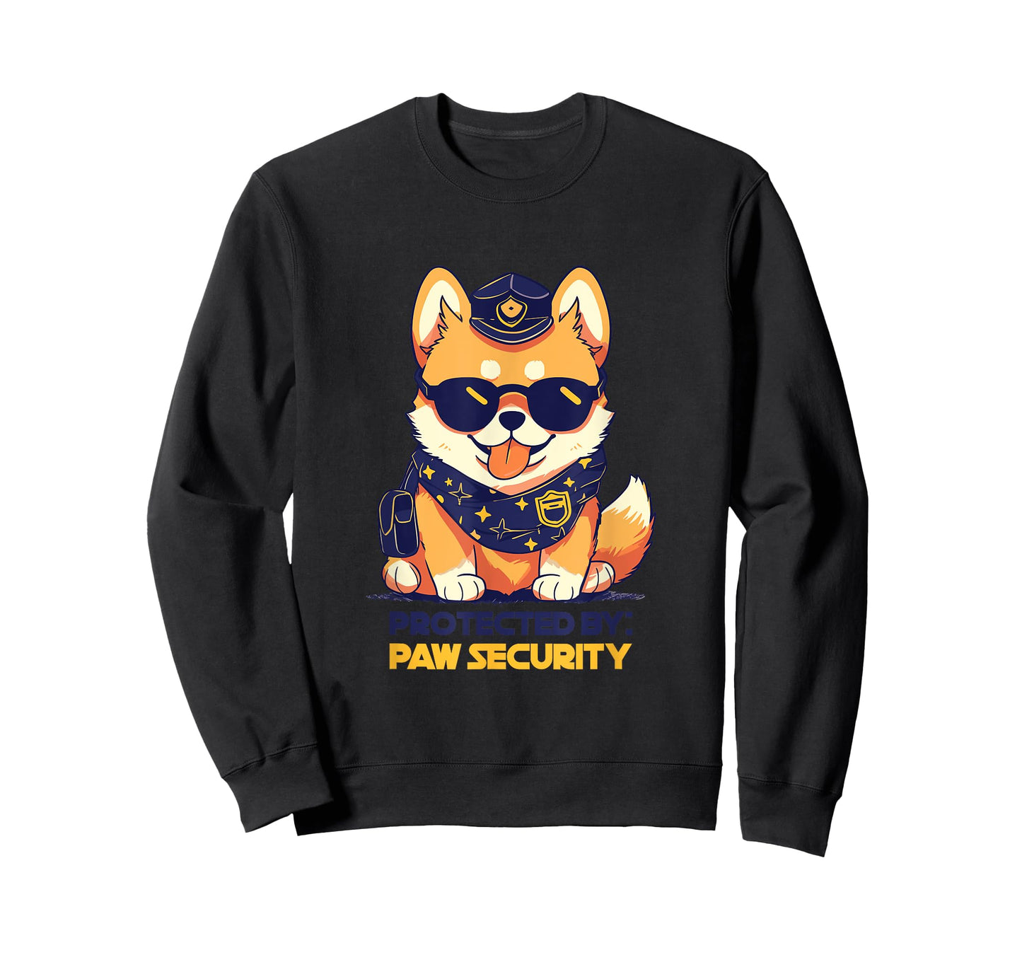 Cute Pomeranian Dog Protected By Paw Security Sunglasses Men Women Kids T-Shirt