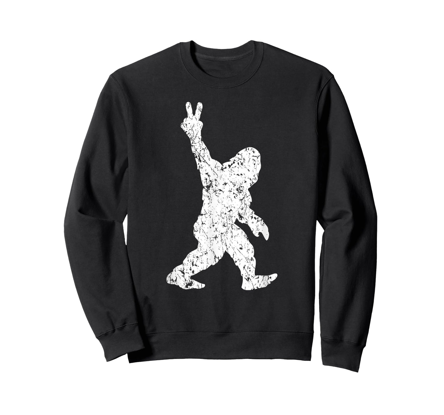 Funny Vintage Style Sasquatch Bigfoot Peace Sign Retro Yeti T-Shirt