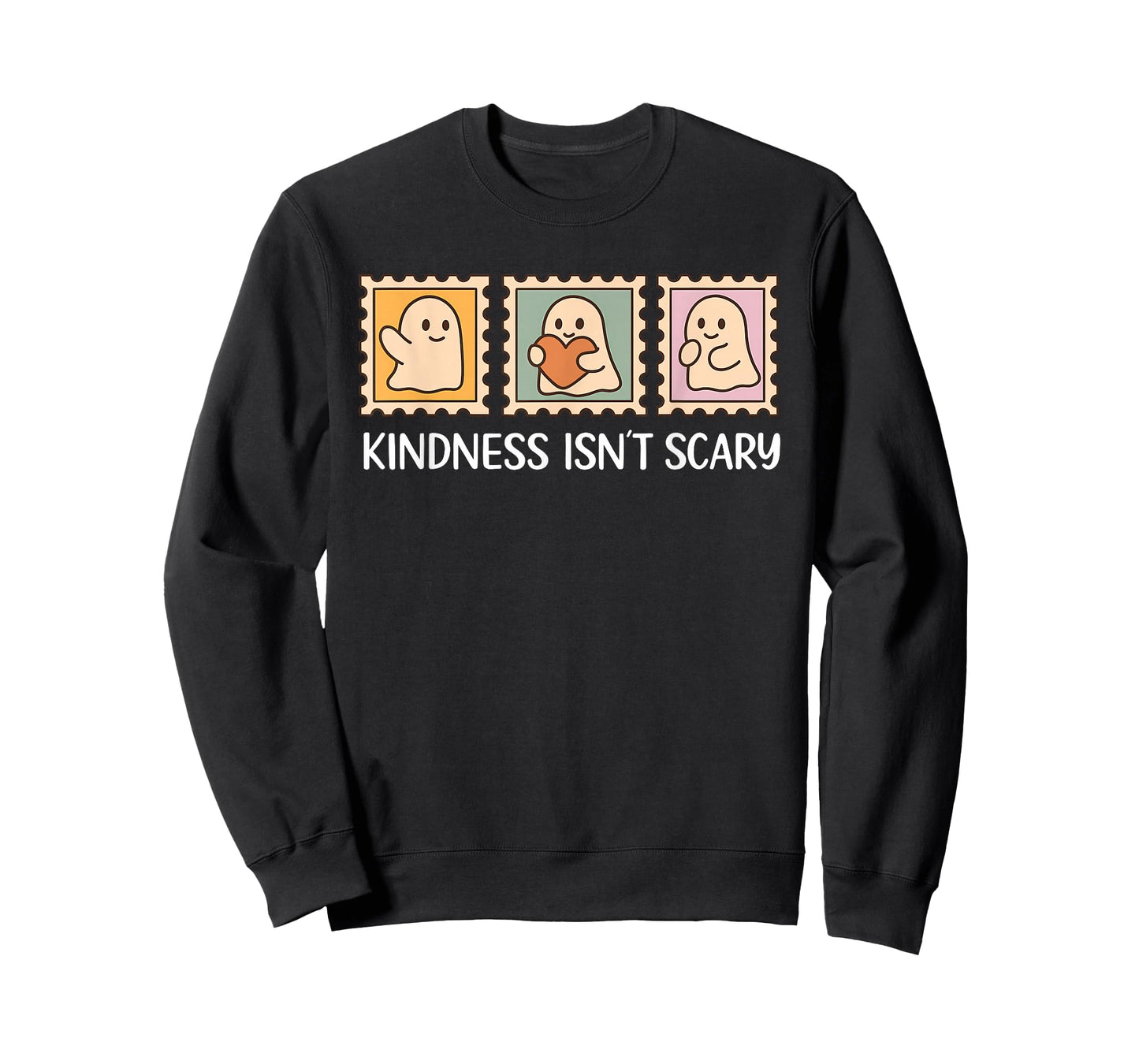 Kindness Isn’t Scary Tee Cute Ghost Positive Halloween T-Shirt