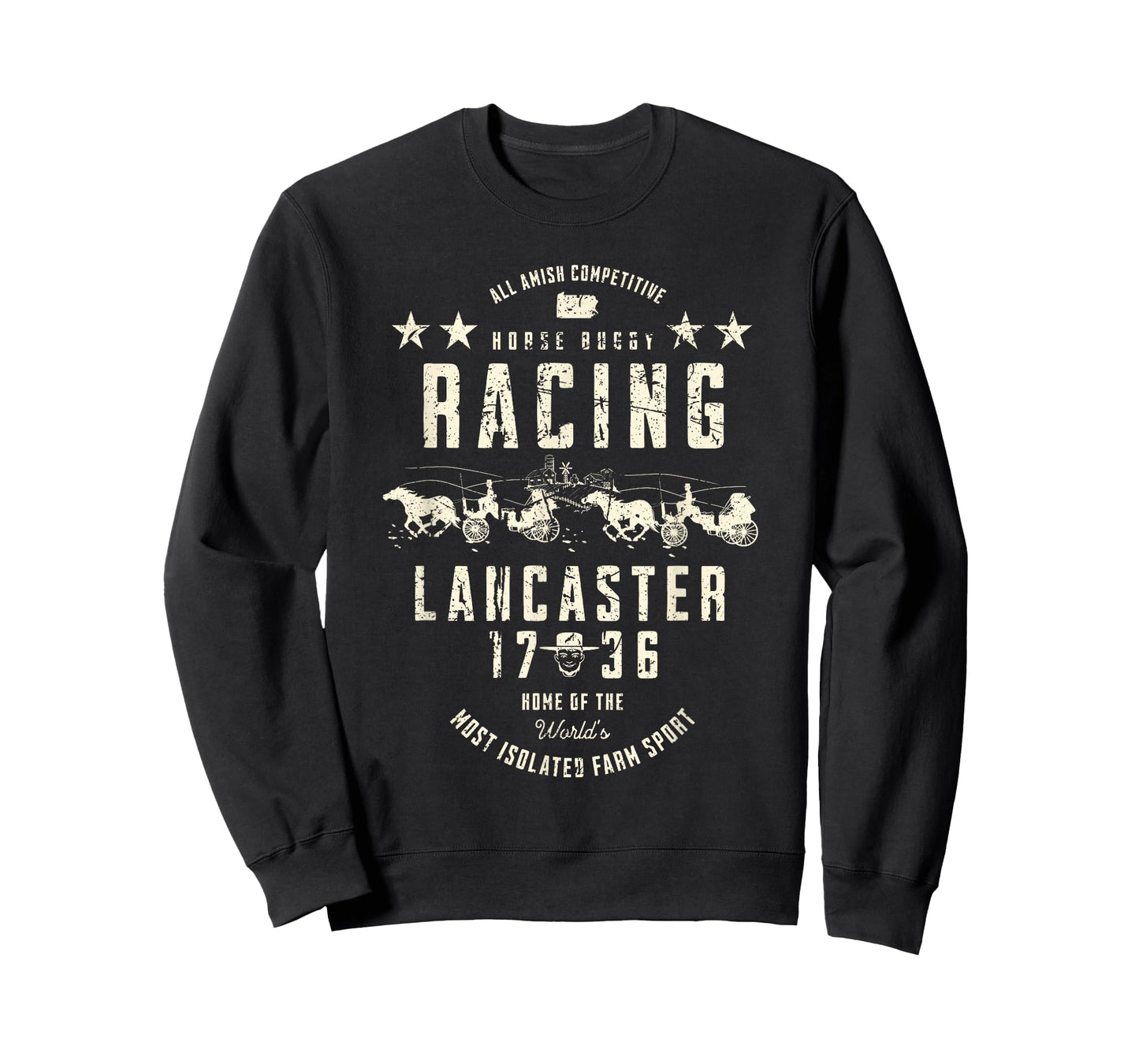 All Amish Competitive Horse Buggy Racing Lancaster 1736 T-Shirt