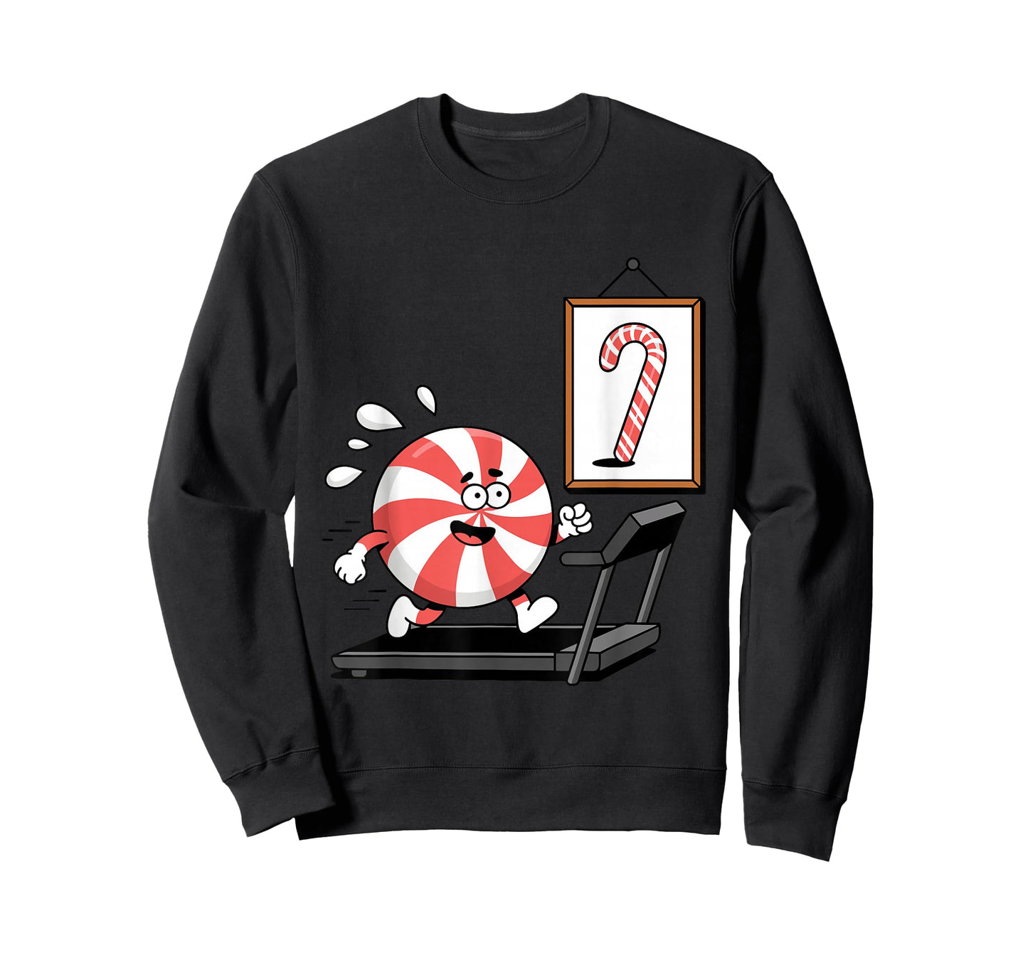 Funny Christmas Candy Cane Running Humor Jokes T-Shirt