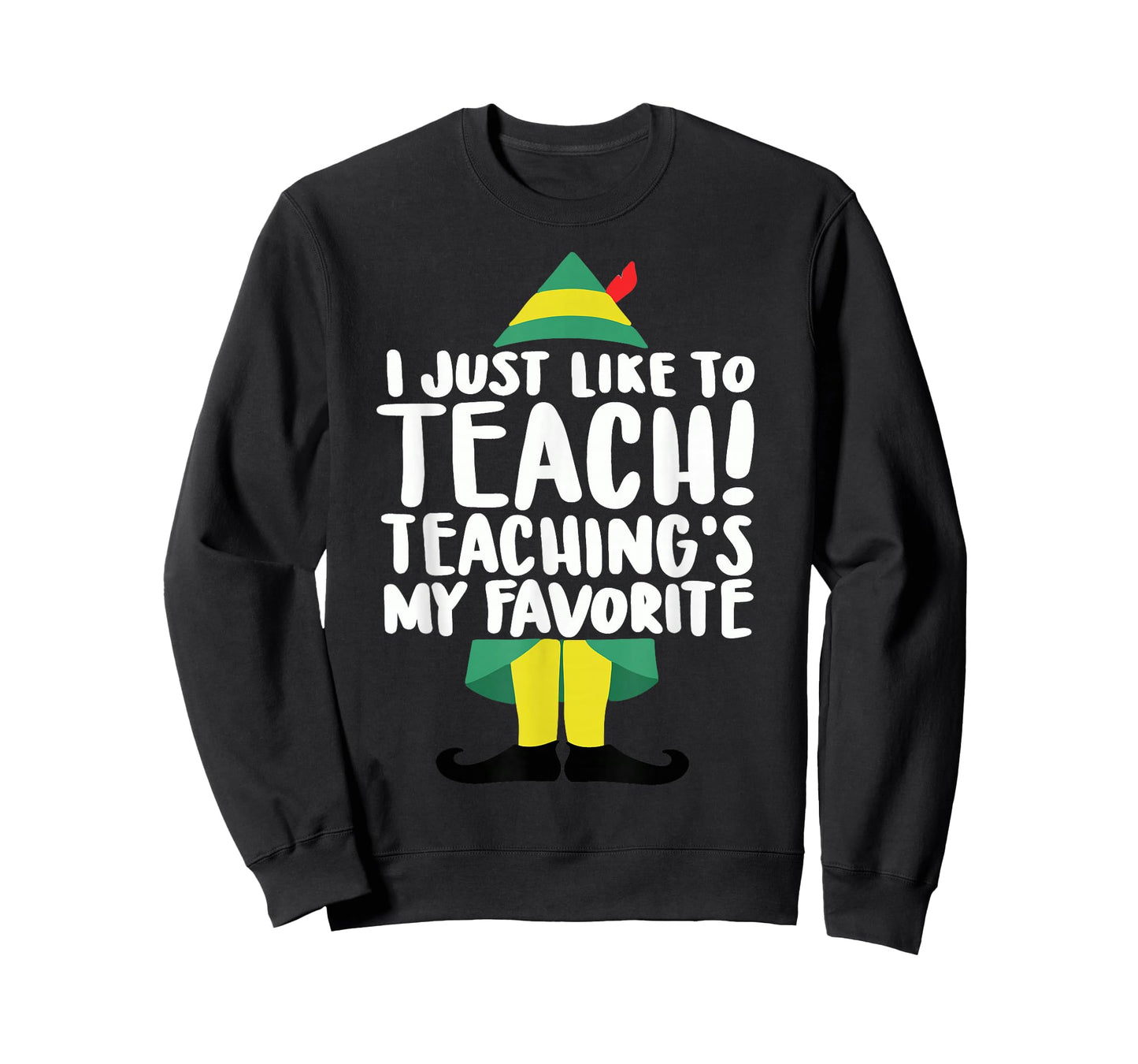 duble2t I Just Like to Teach Teachings My Favorite Elf Teacher Unisex-Adults & Unisex-Kids Red Short Sleeve T-Shirt