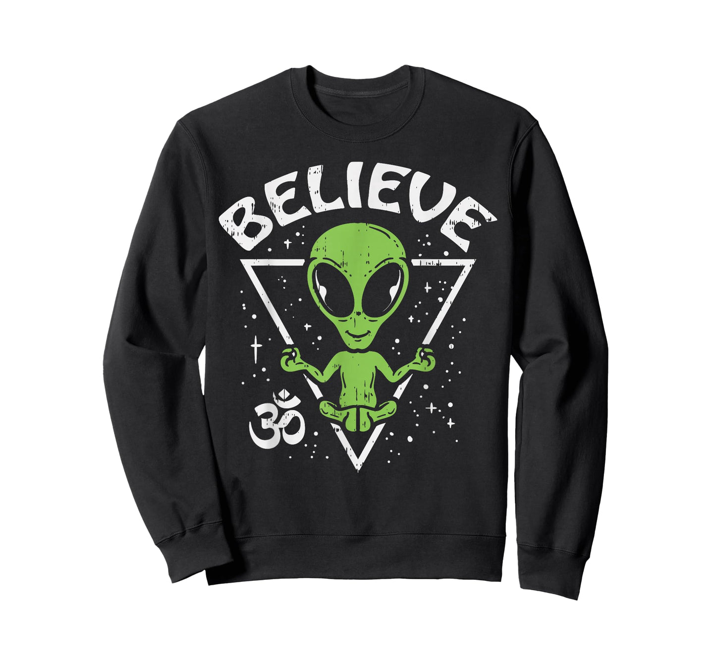 Meditating Alien Believe Zen Inner Peace ET Ufo Yoga Om T-Shirt