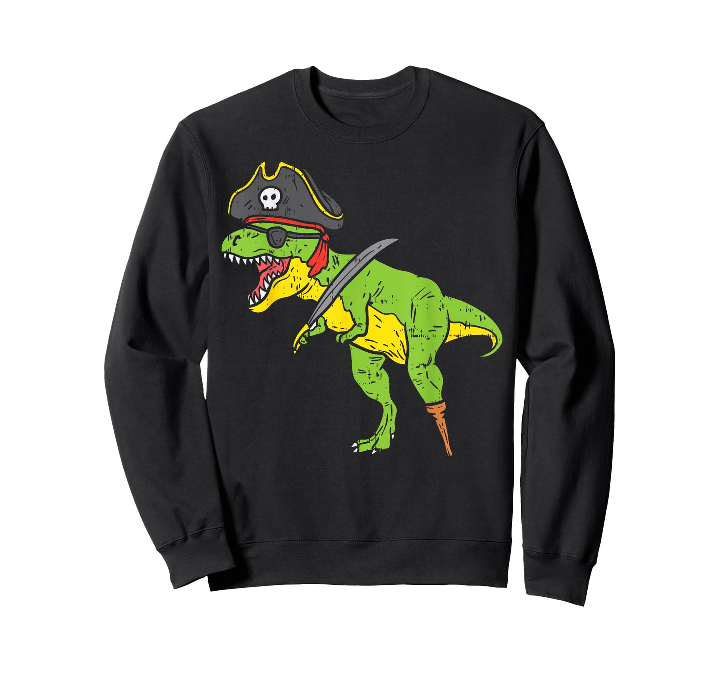 T-Rex Pirate Dinosaur Dino Funny Halloween Costume Boys Kids T-Shirt