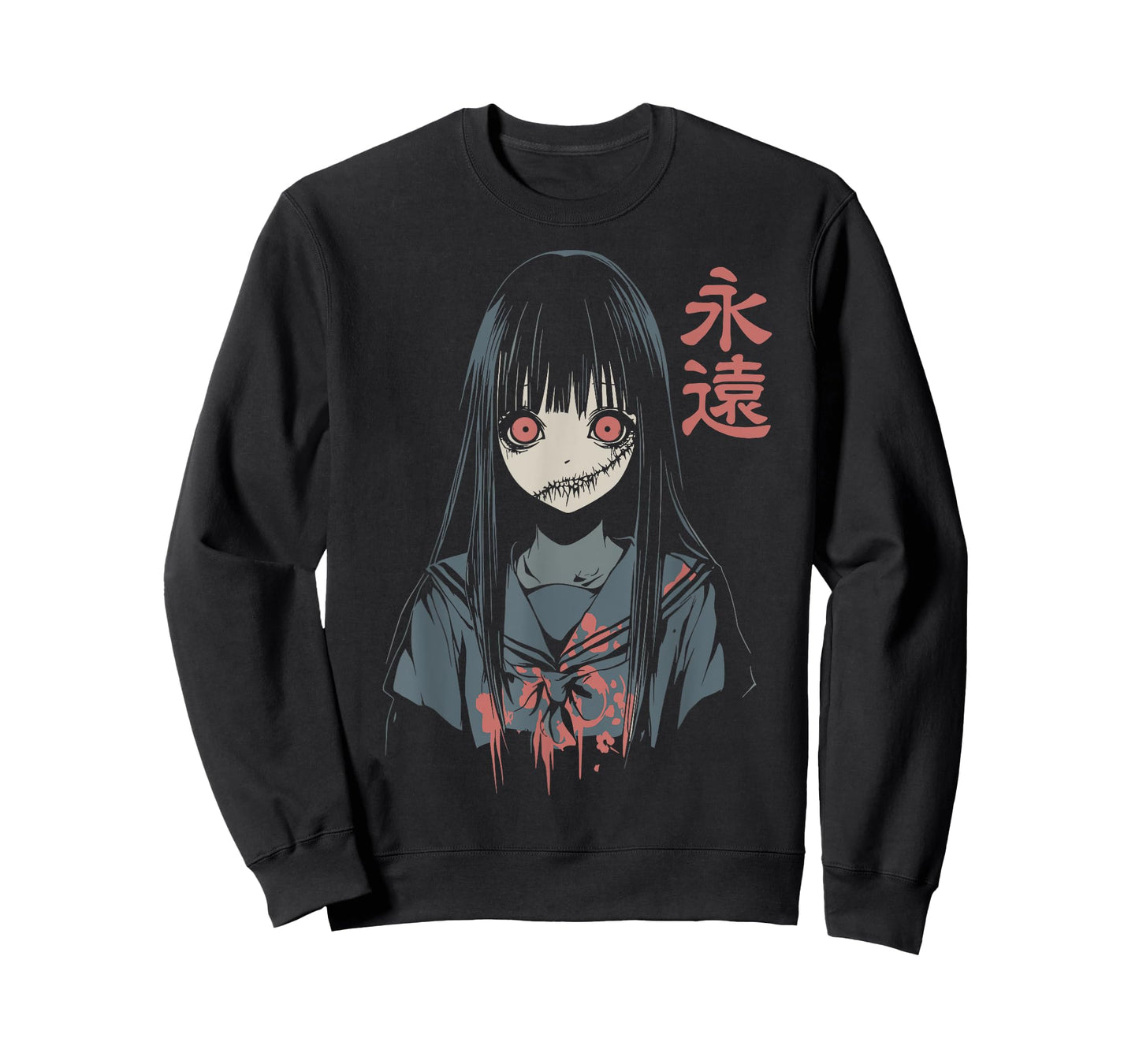 Anime Horror Girl Aesthetic Soft Grunge Waifu Japanese Girl T-Shirt
