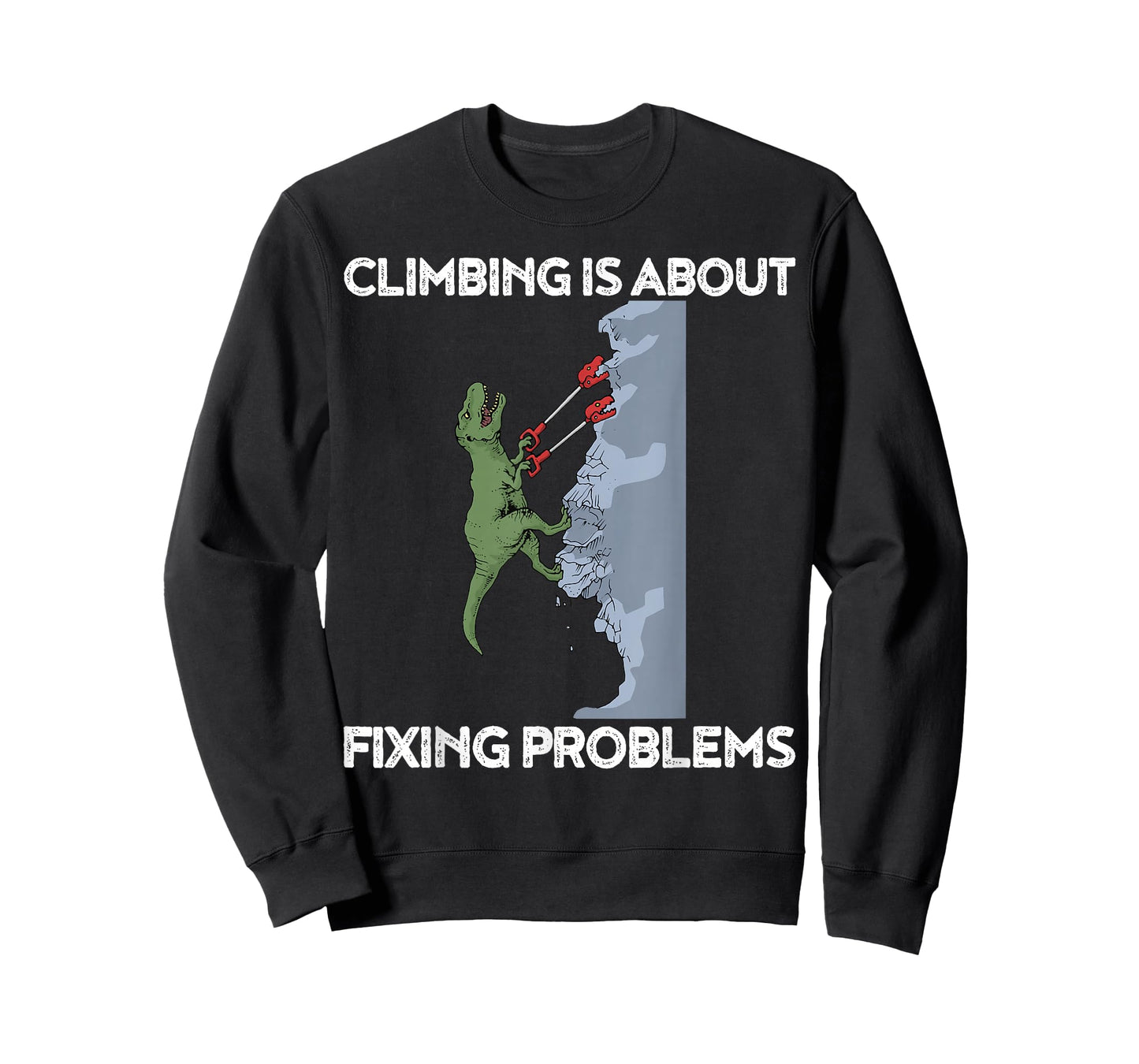 Funny Climbing T-Shirt T-Rex Rock Climber Dinosaur Tee T-Shirt