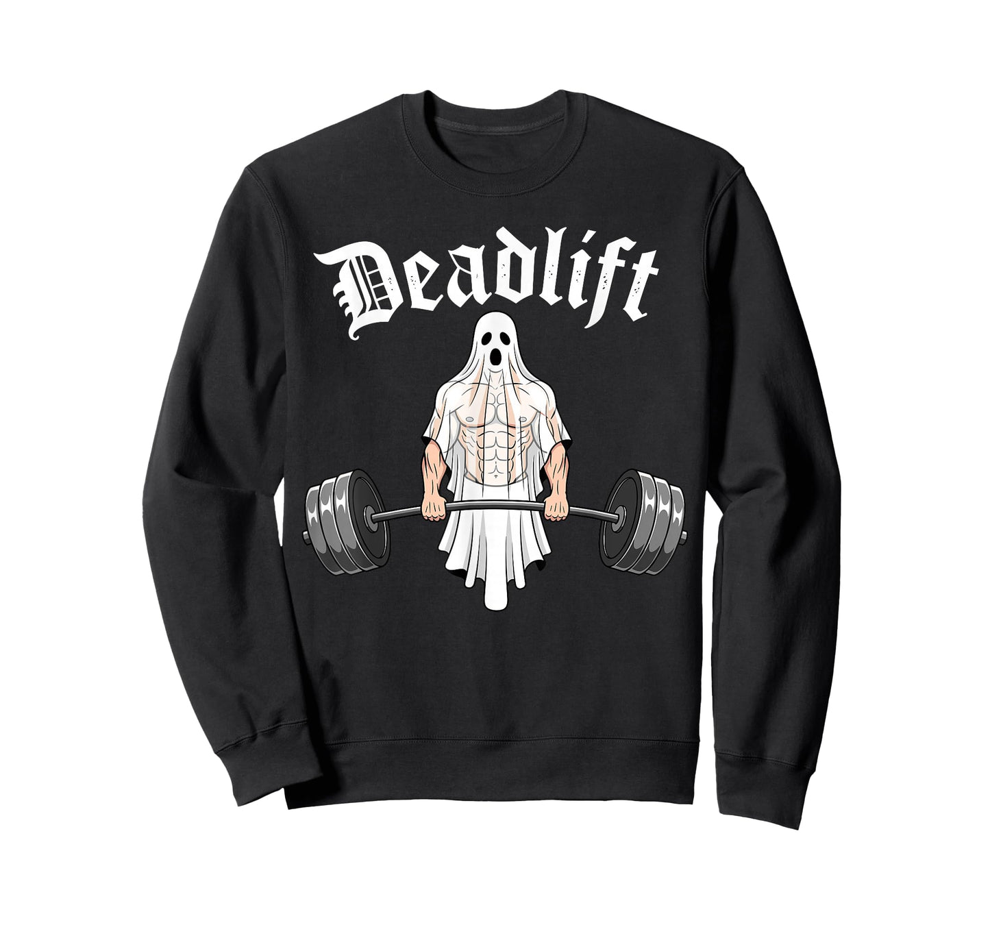 Ghost Men Deadlift Halloween Funny Fitness Gym Weightlifting T-Shirt
