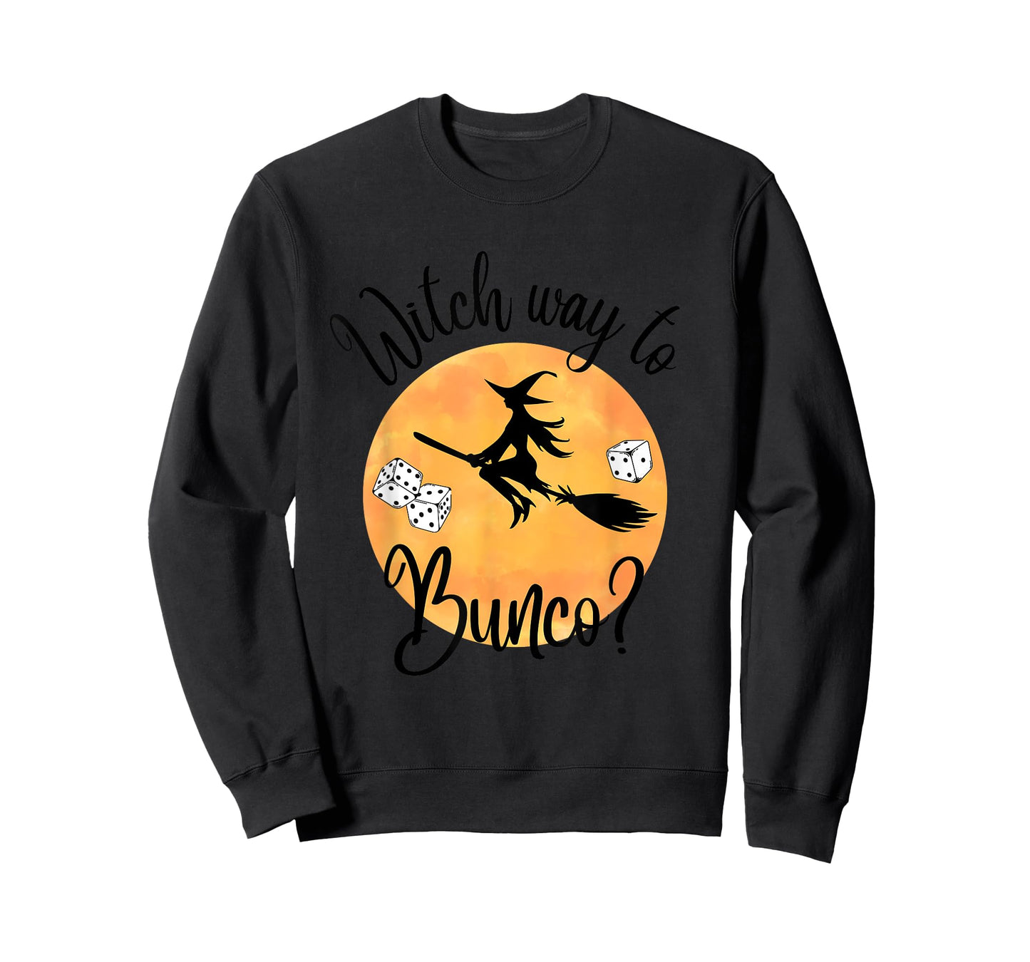 Bunco Halloween Witch Way to Bunco Dice Moon T-Shirt