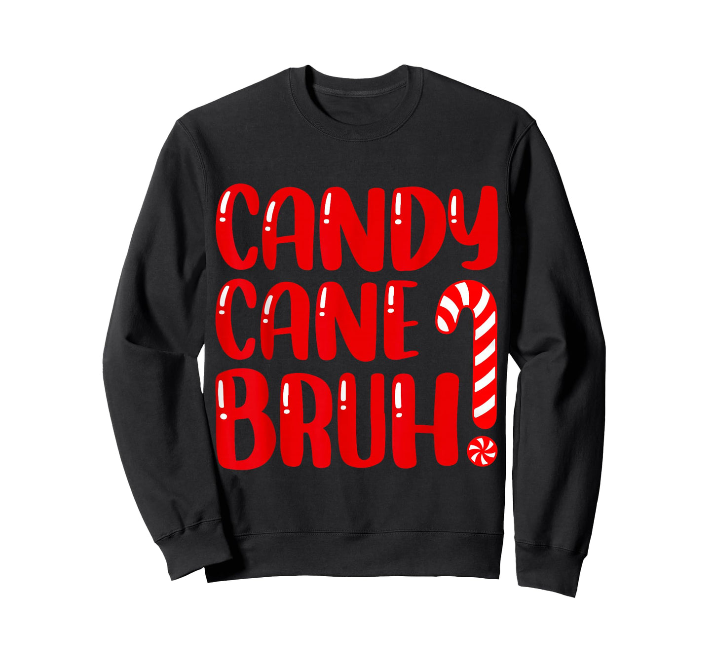 Candy Cane Bruh Christmas Candy Cane Party Boys Girls Xmas T-Shirt