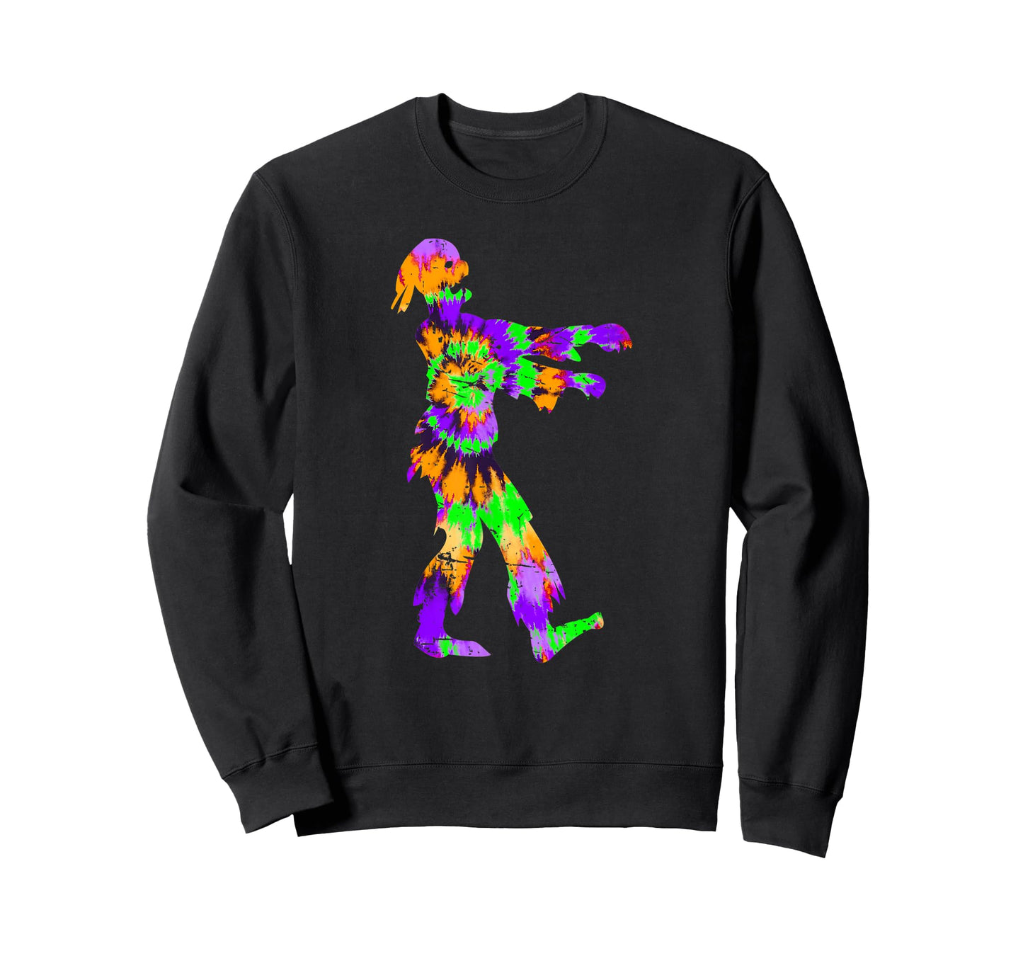 Tie Dye Halloween Zombie - Horror Art Orange Purple Green T-Shirt