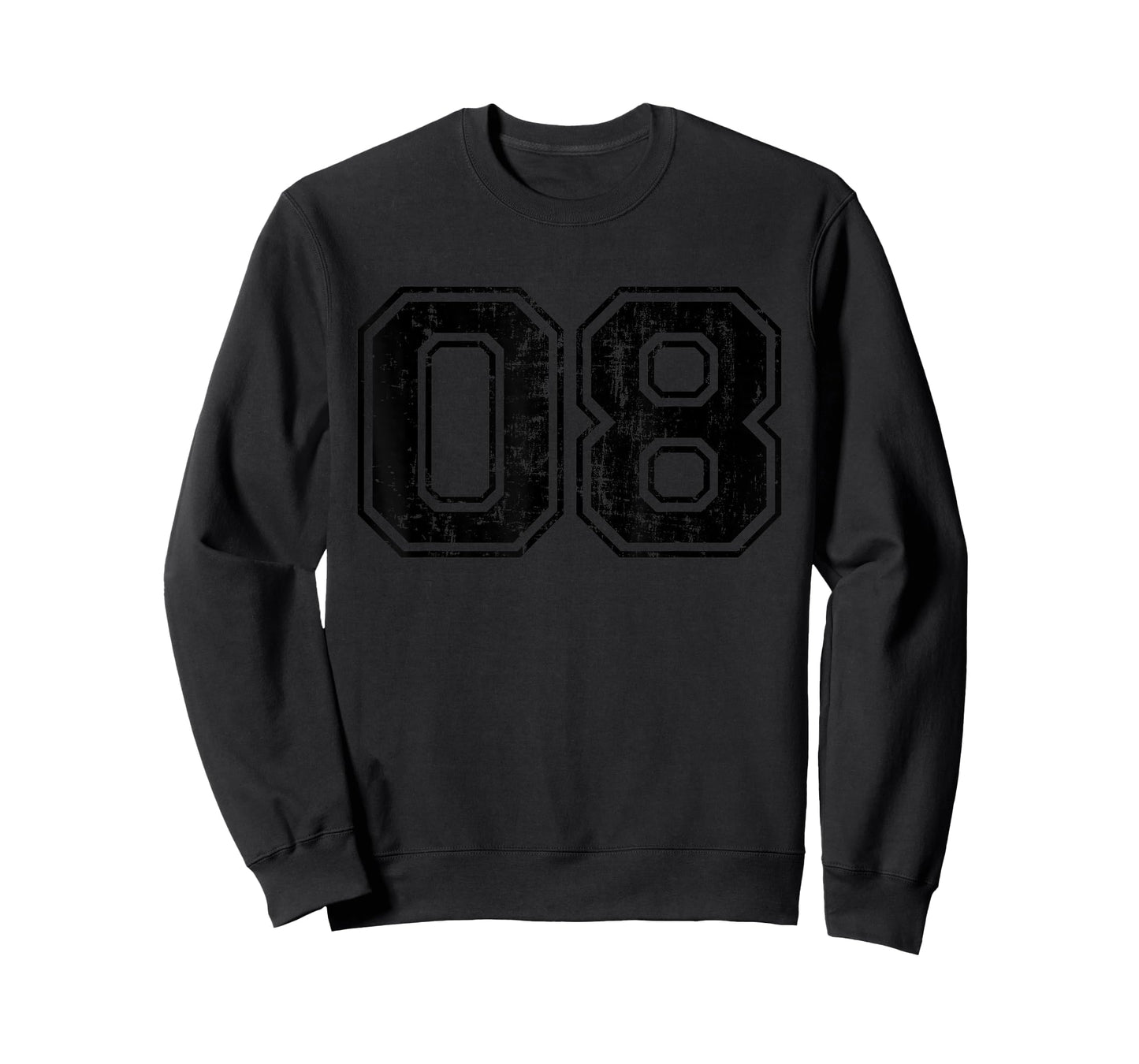 Number 08 Varsity Distressed Vintage Sport Team Player's T-Shirt