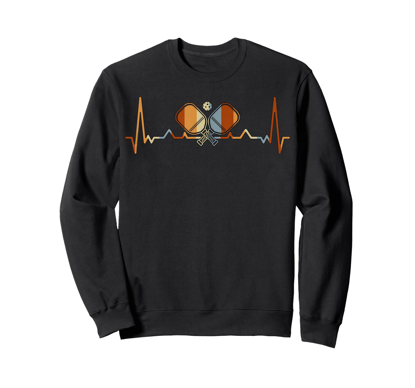 Pickleball Lovers Heartbeat in Retro Colors - Pickleball T-Shirt