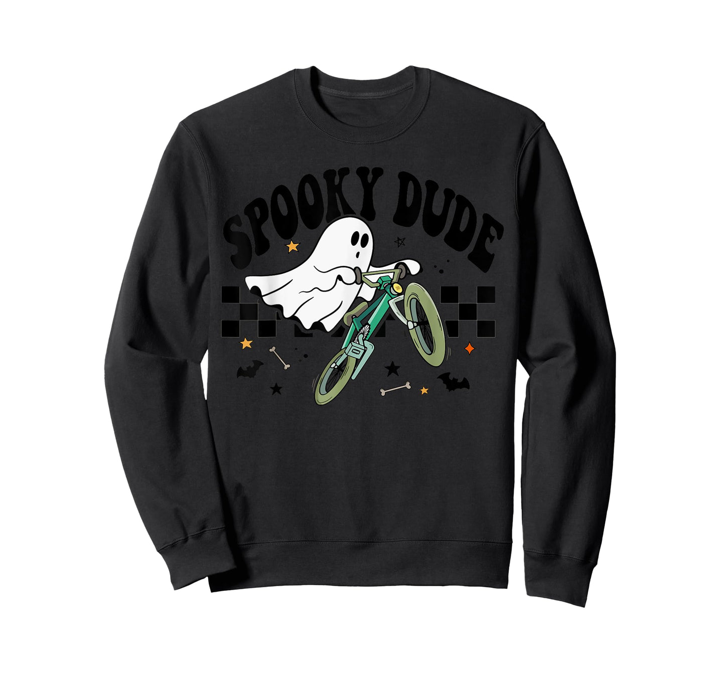 Ghost Cycling Bicycle Bike Retro Halloween Party Costume T-Shirt
