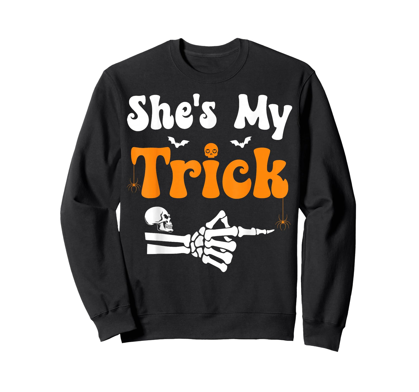 She's My Trick Skeleton Couples Matching Halloween Couple T-Shirt
