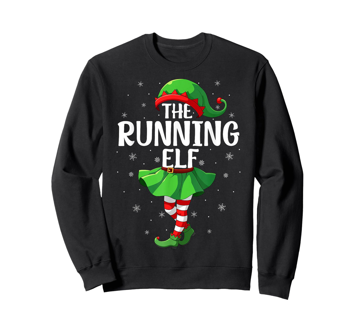 Running Elf Christmas Girls Women Elf Squad Xmas Family T-Shirt