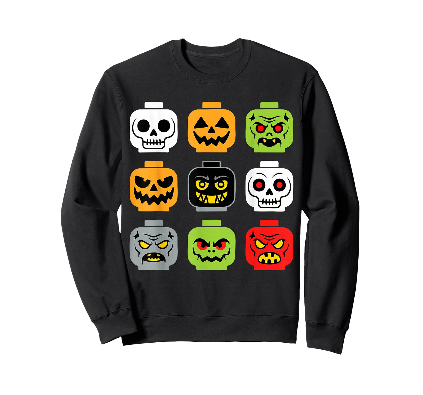 Halloween Building Brick Head Shirt Adult Men Kids Youth Boy T-Shirt