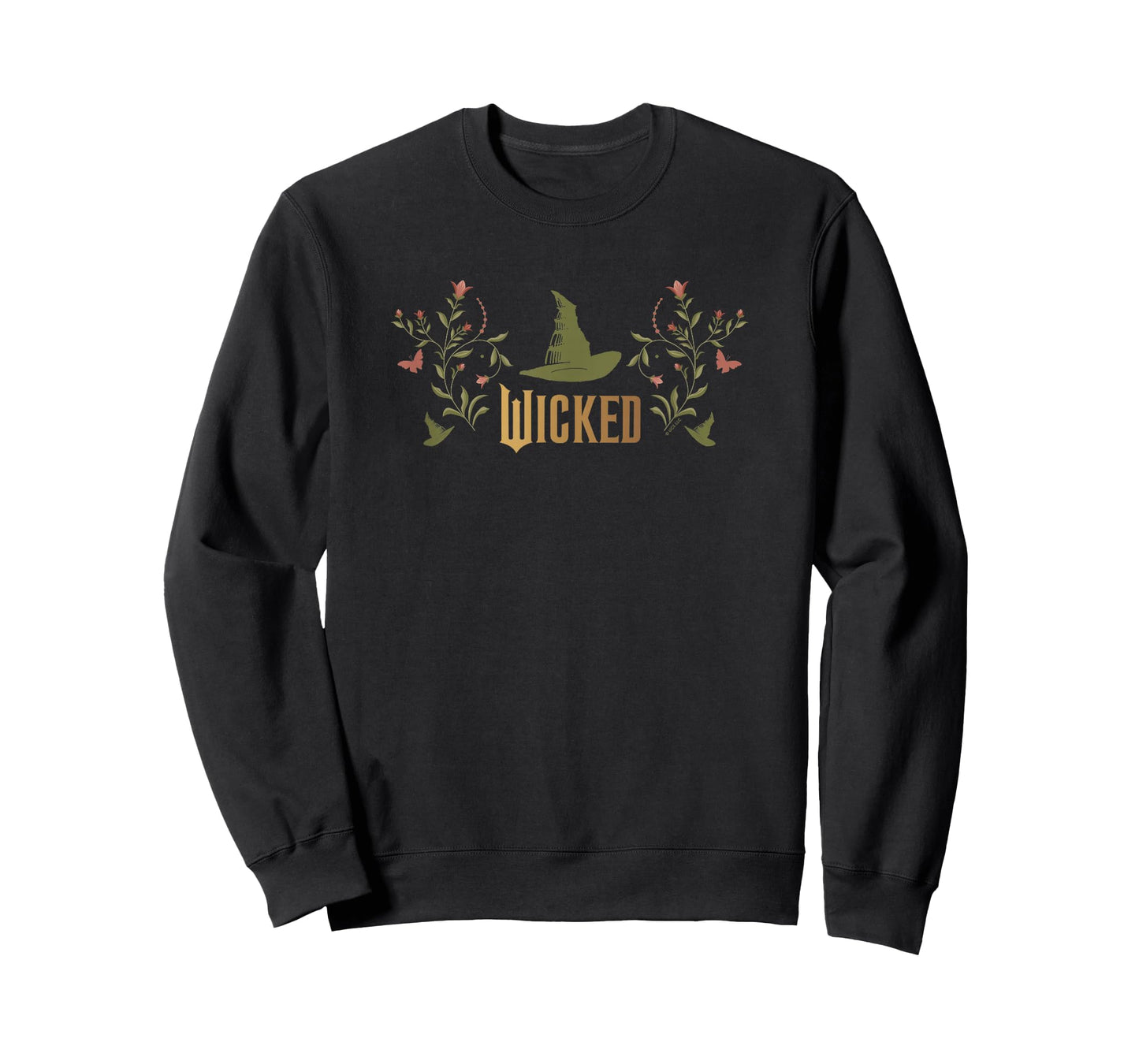 Wicked Movie Logo Elphaba Hat Floral T-Shirt