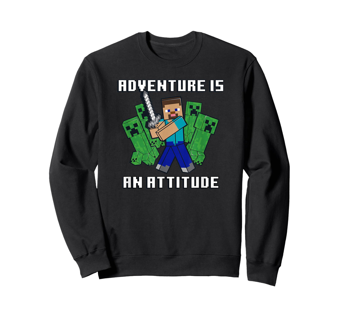 Minecraft Steve Fights Creepers Adventure T-Shirt